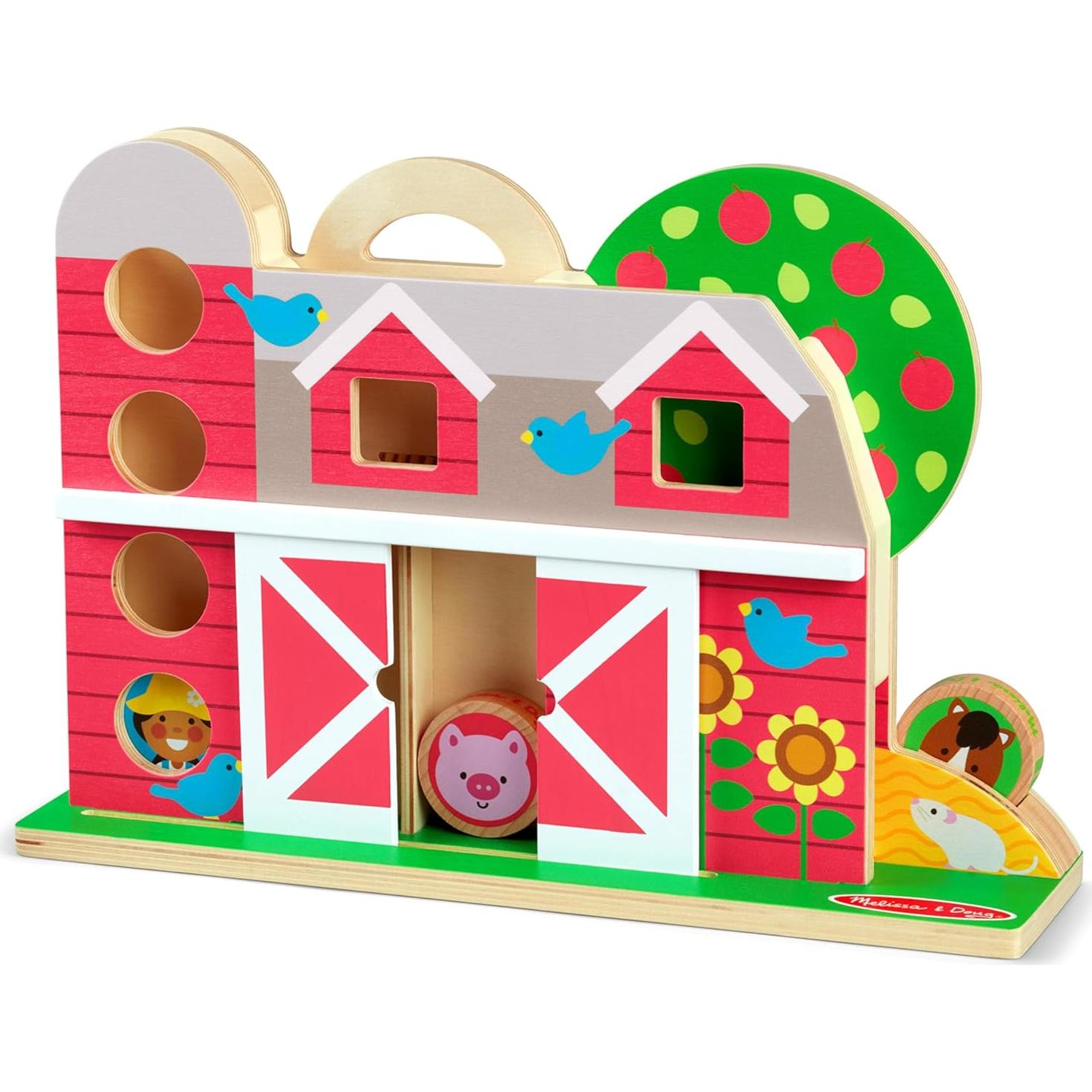 Melissa & Doug GO Tots Granja de Madera - 4 Discos Doble Cara