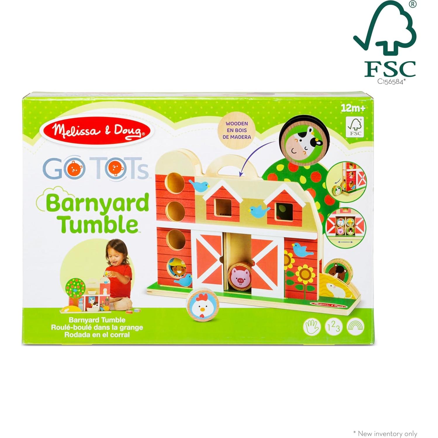 Melissa & Doug GO Tots Granja de Madera - 4 Discos Doble Cara