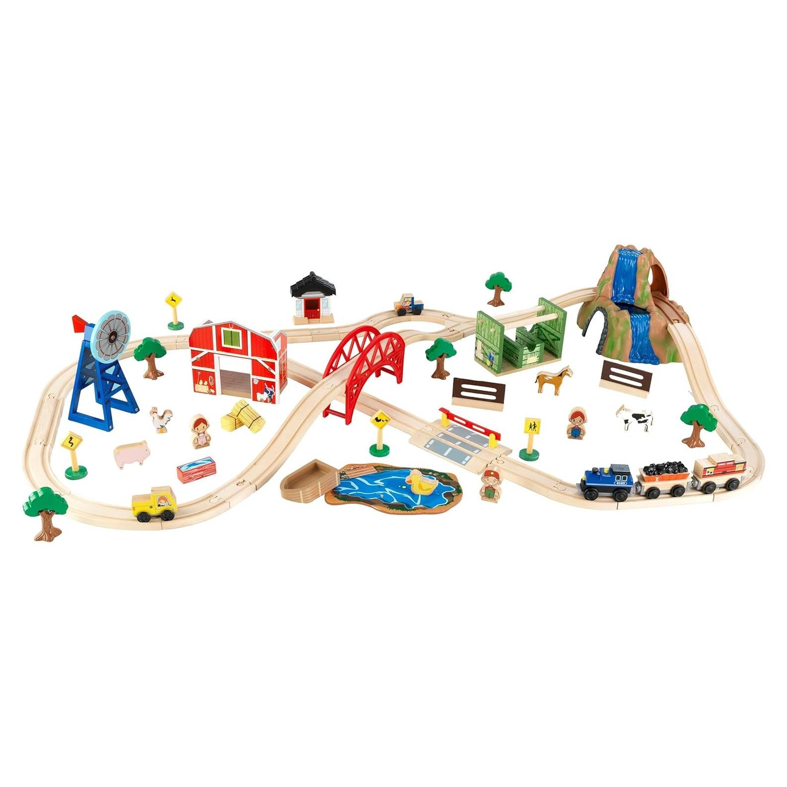 Juego de tren de granja KidKraft 75 piezas para niños