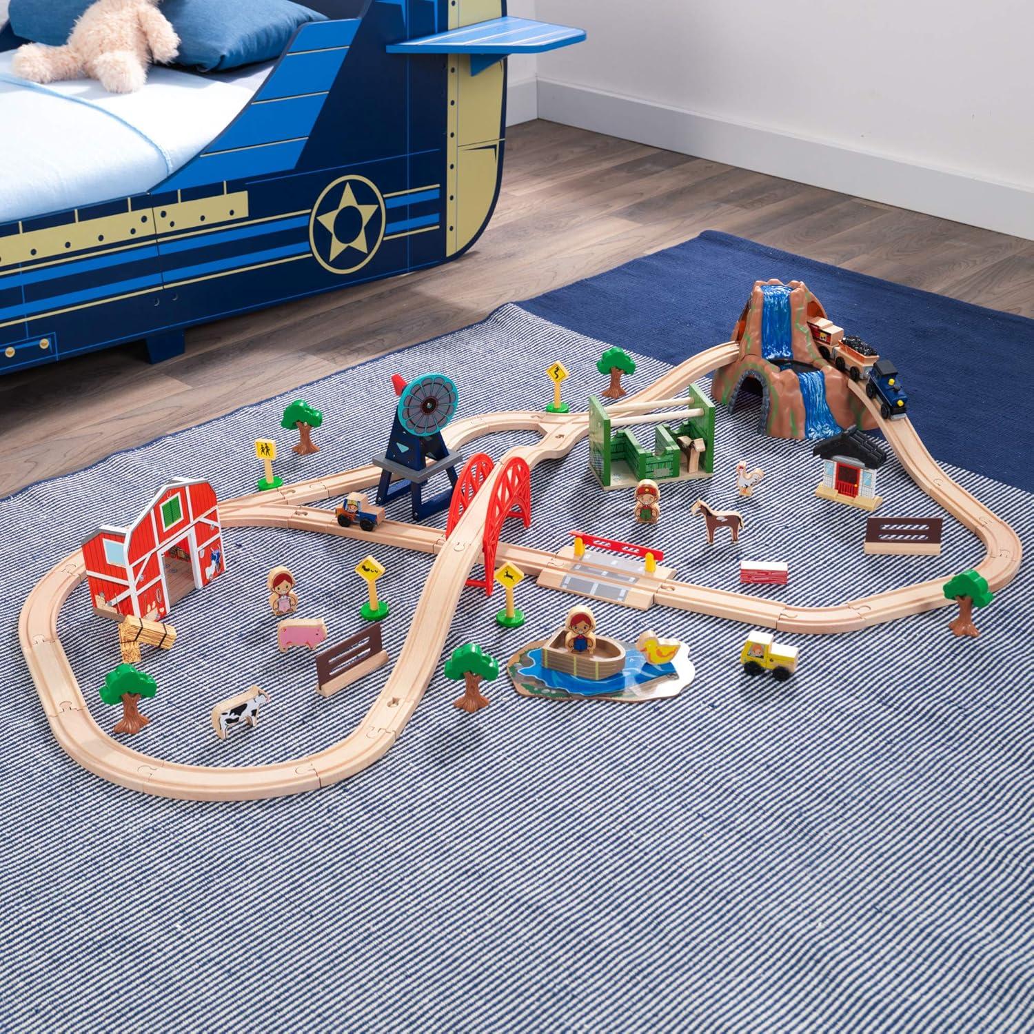 Juego de tren de granja KidKraft 75 piezas para niños
