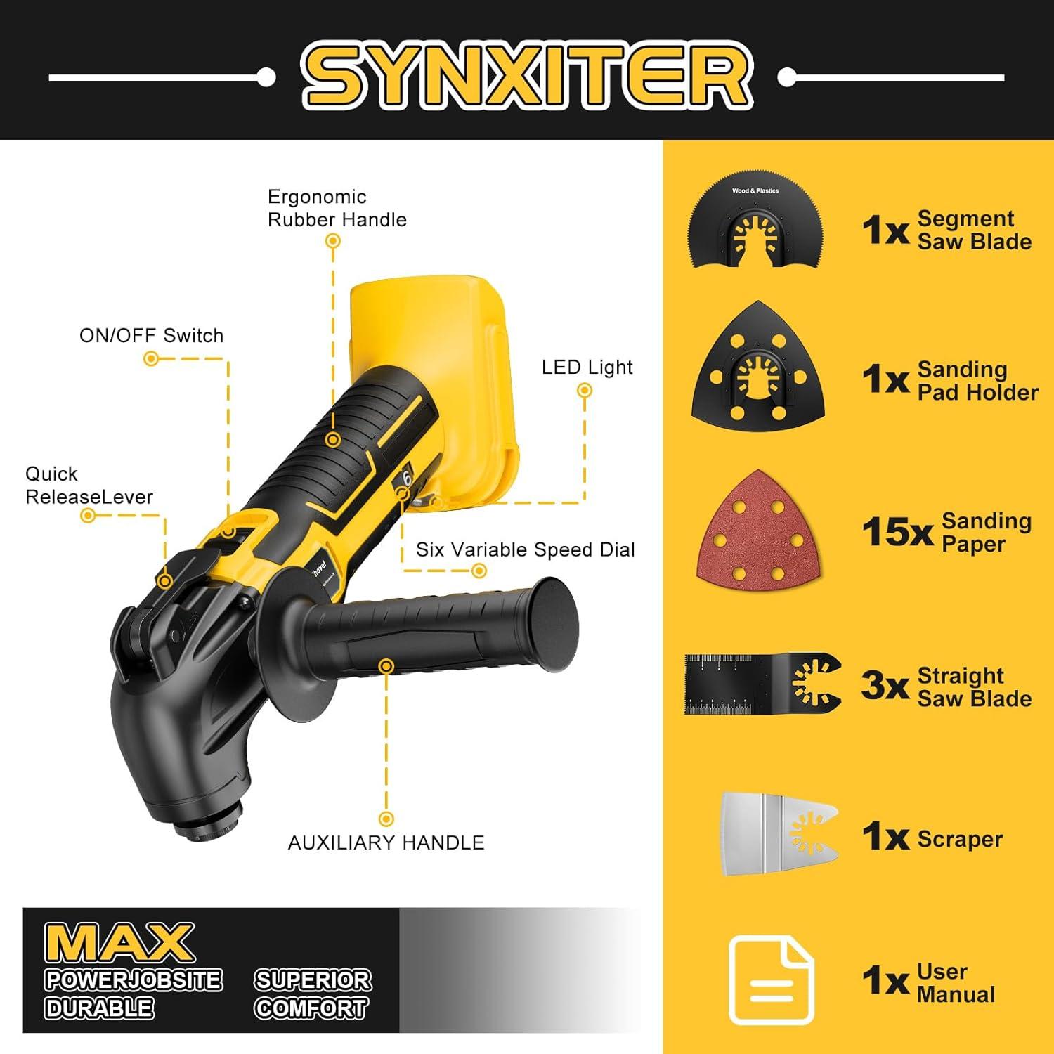 Herramienta oscilante inalámbrica Synxiter 20V 22 piezas