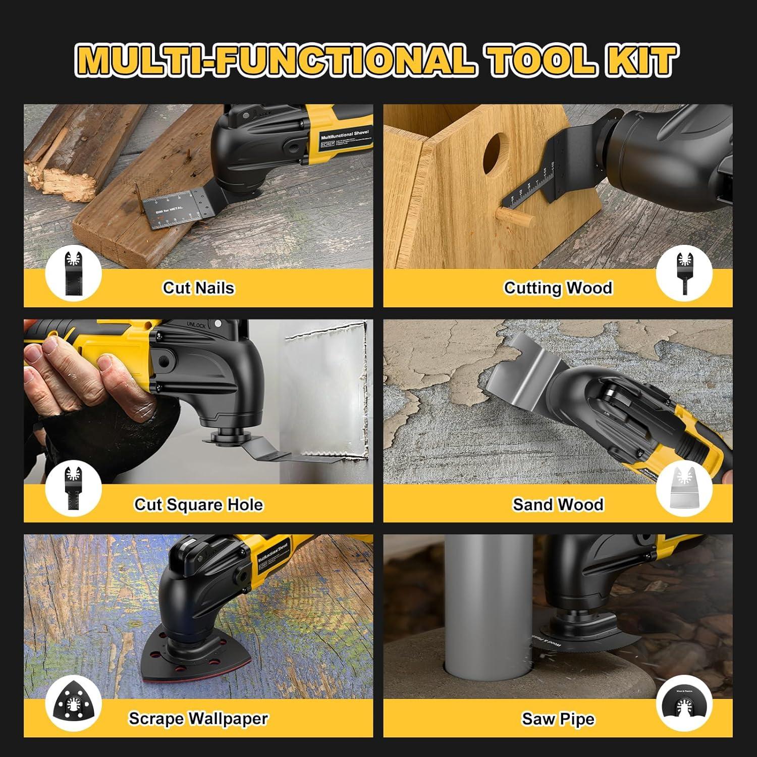 Herramienta oscilante inalámbrica Synxiter 20V 22 piezas