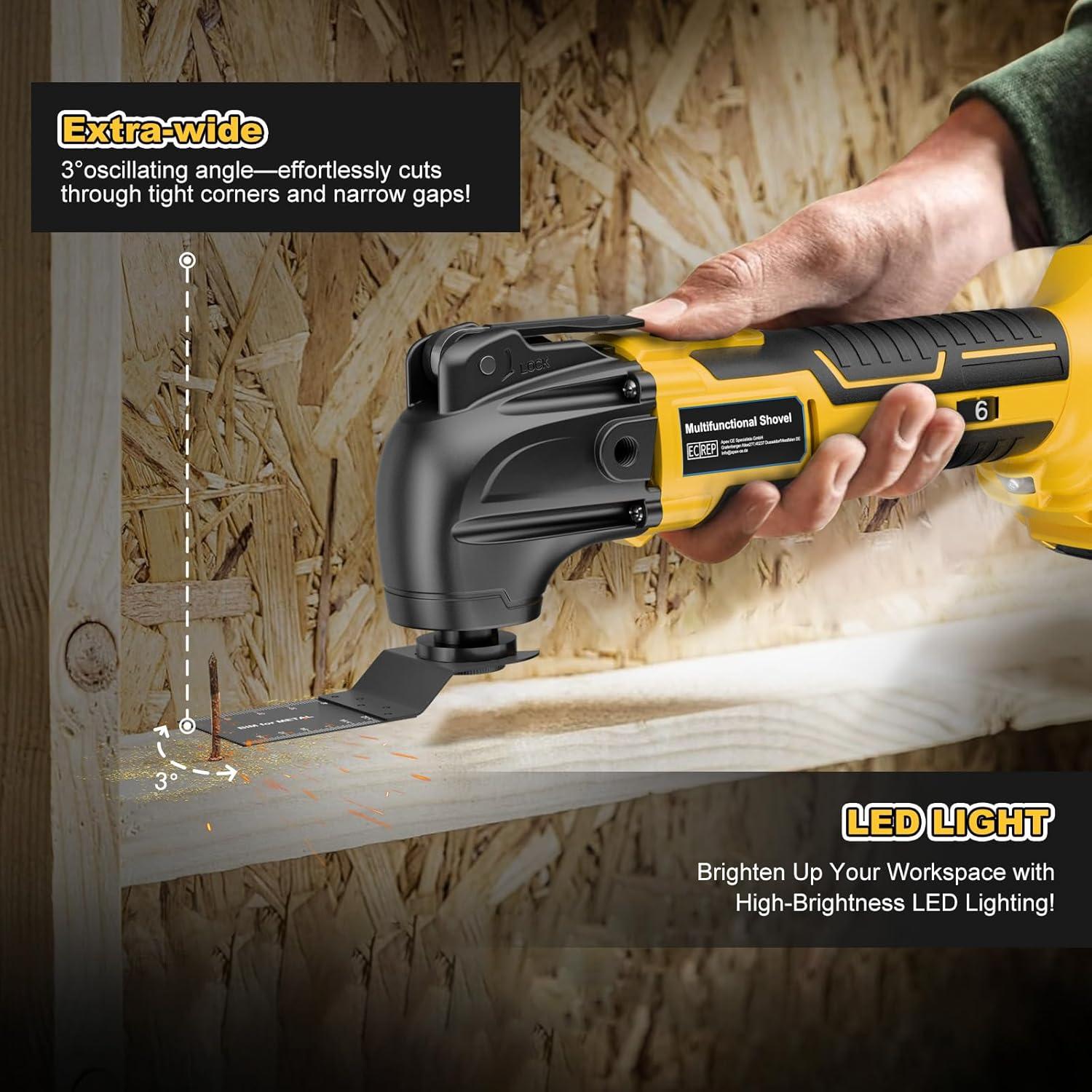 Herramienta oscilante inalámbrica Synxiter 20V 22 piezas