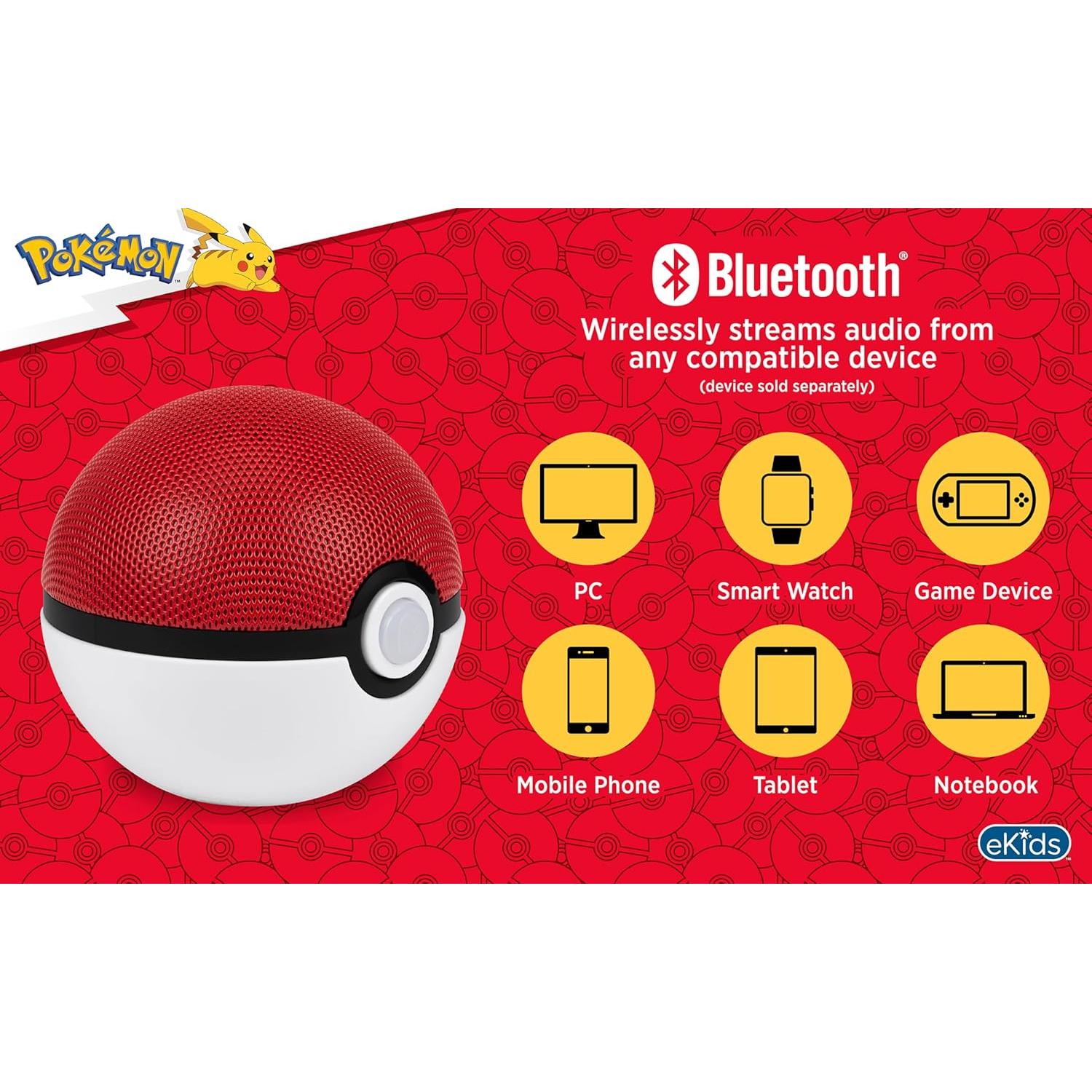 Altavoz Bluetooth eKids Pokeball Portátil 10h Batería USB-C