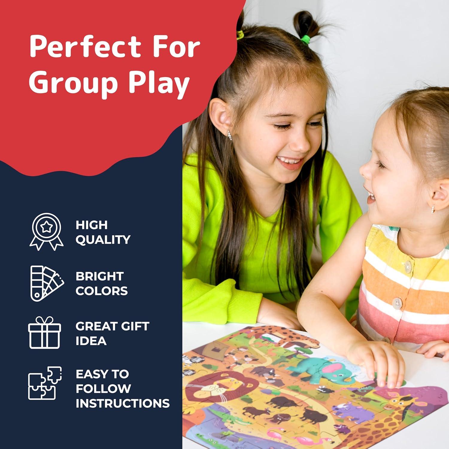 Rompecabezas Doble Cara Prextex Safari 64 Piezas 42x37 cm