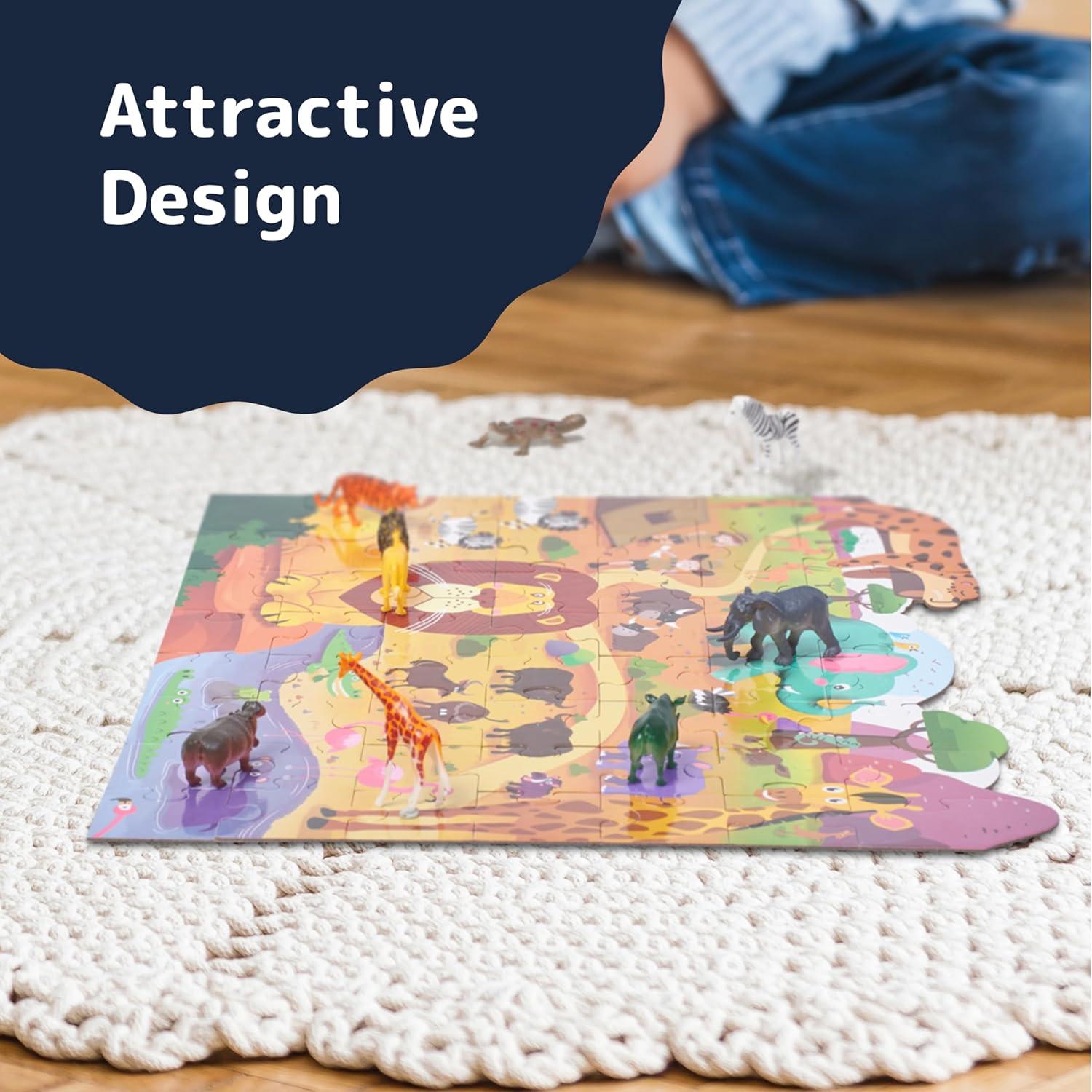 Rompecabezas Doble Cara Prextex Safari 64 Piezas 42x37 cm