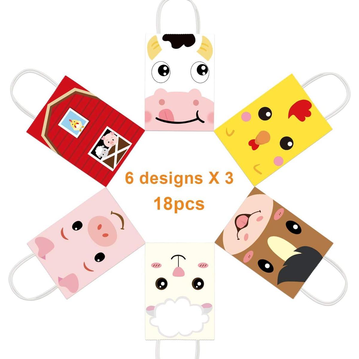 Bolsas de Fiesta de Animales de Granja Fancy Land 18 Pzs