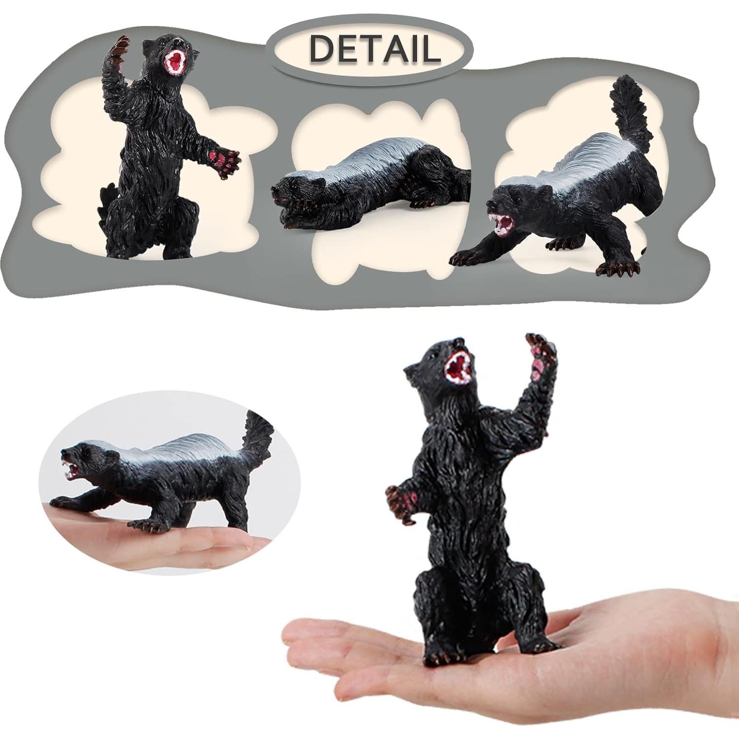 Figuras de Tejón de Miel LC JoyCre 3 Piezas Realistas