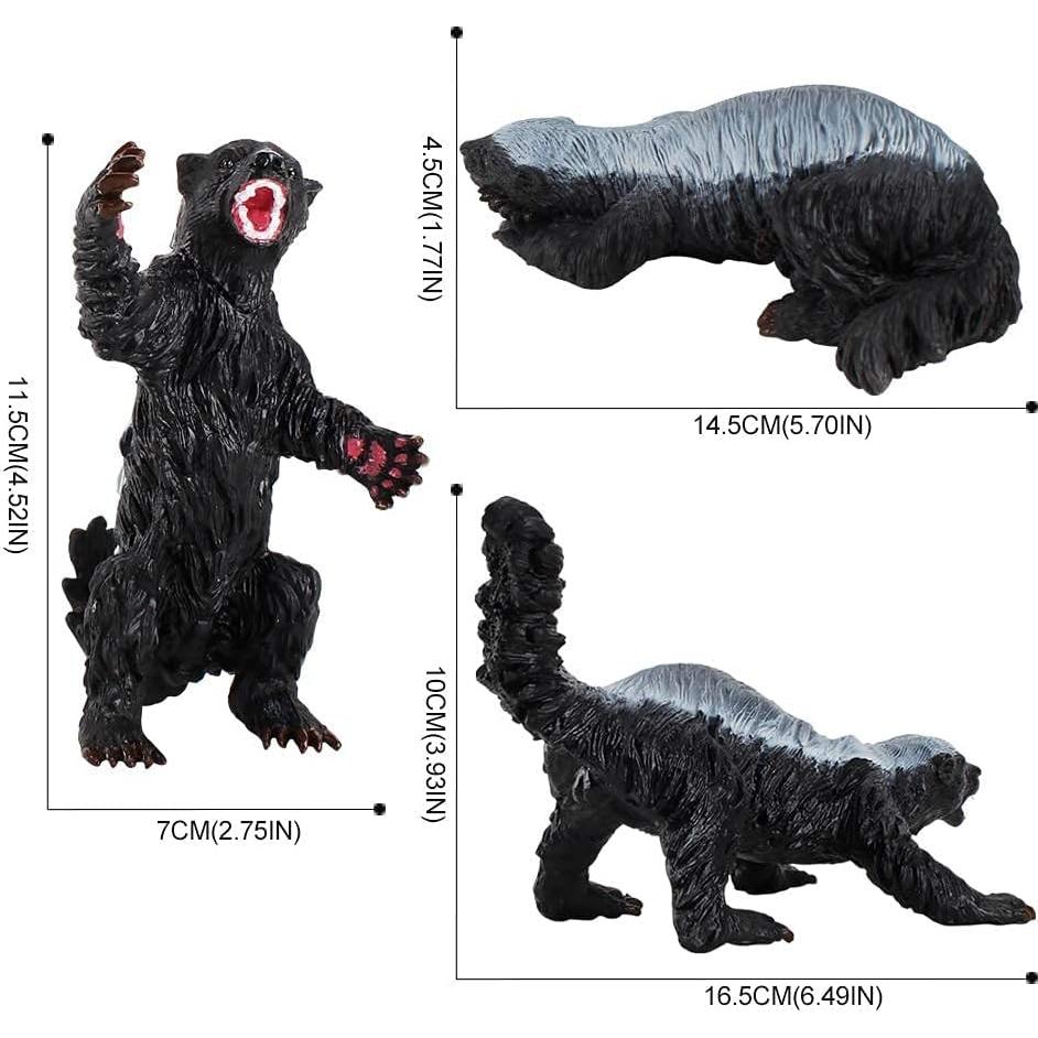 Figuras de Tejón de Miel LC JoyCre 3 Piezas Realistas