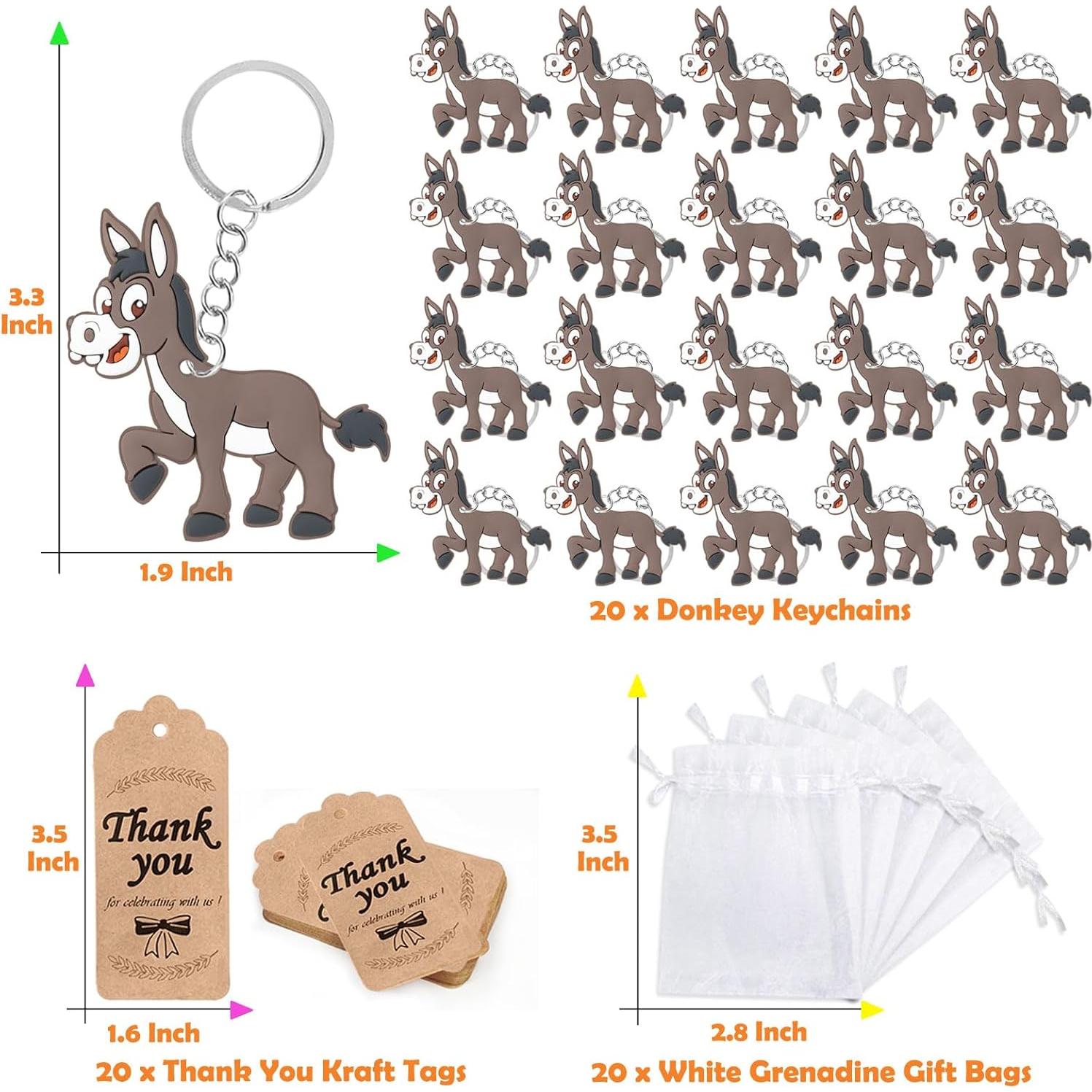 CiciBear 60 Paquete Decoraciones Fiesta Burro para Niños