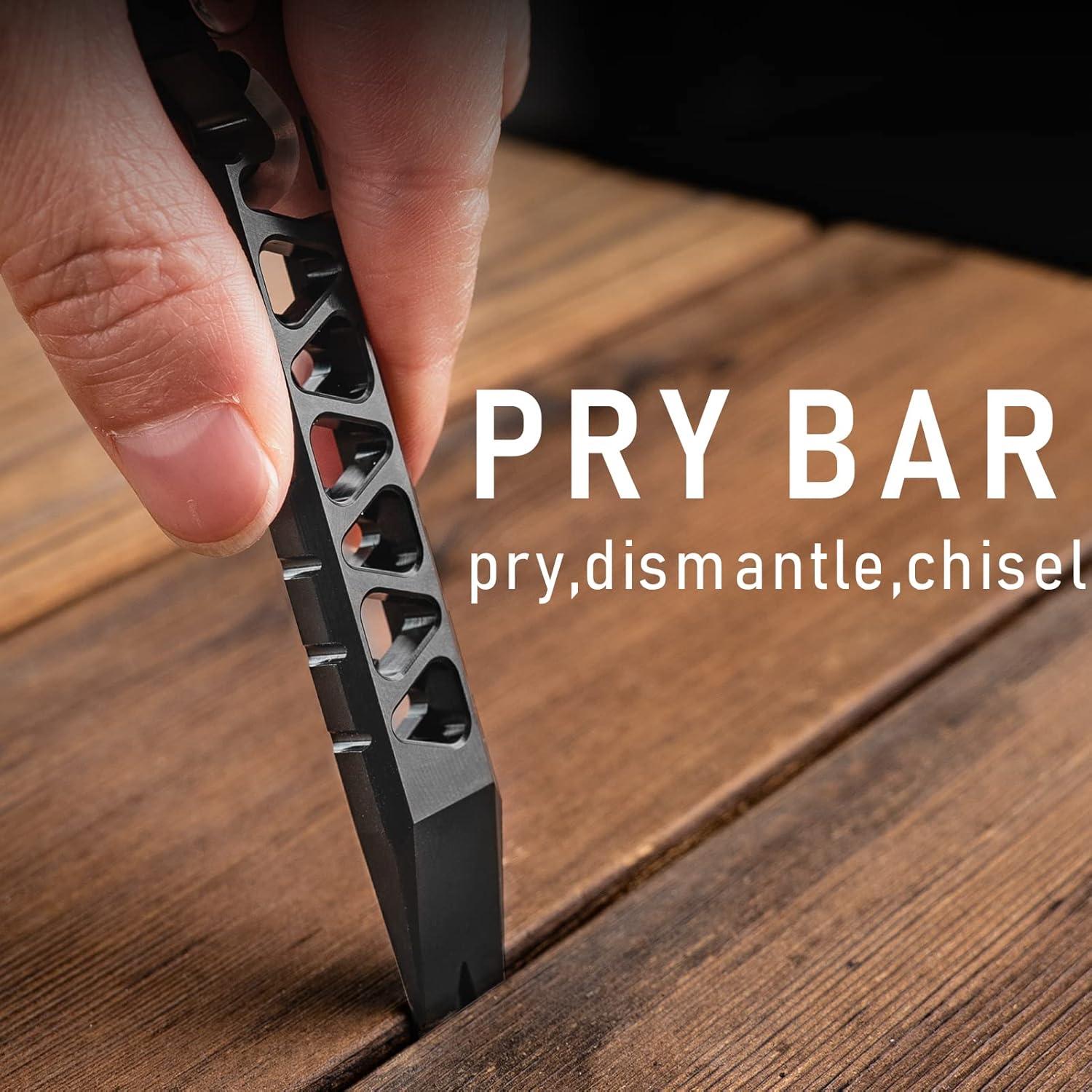 Barra de palanca EDC TISUR de titanio, 11.1 cm, herramienta multitool