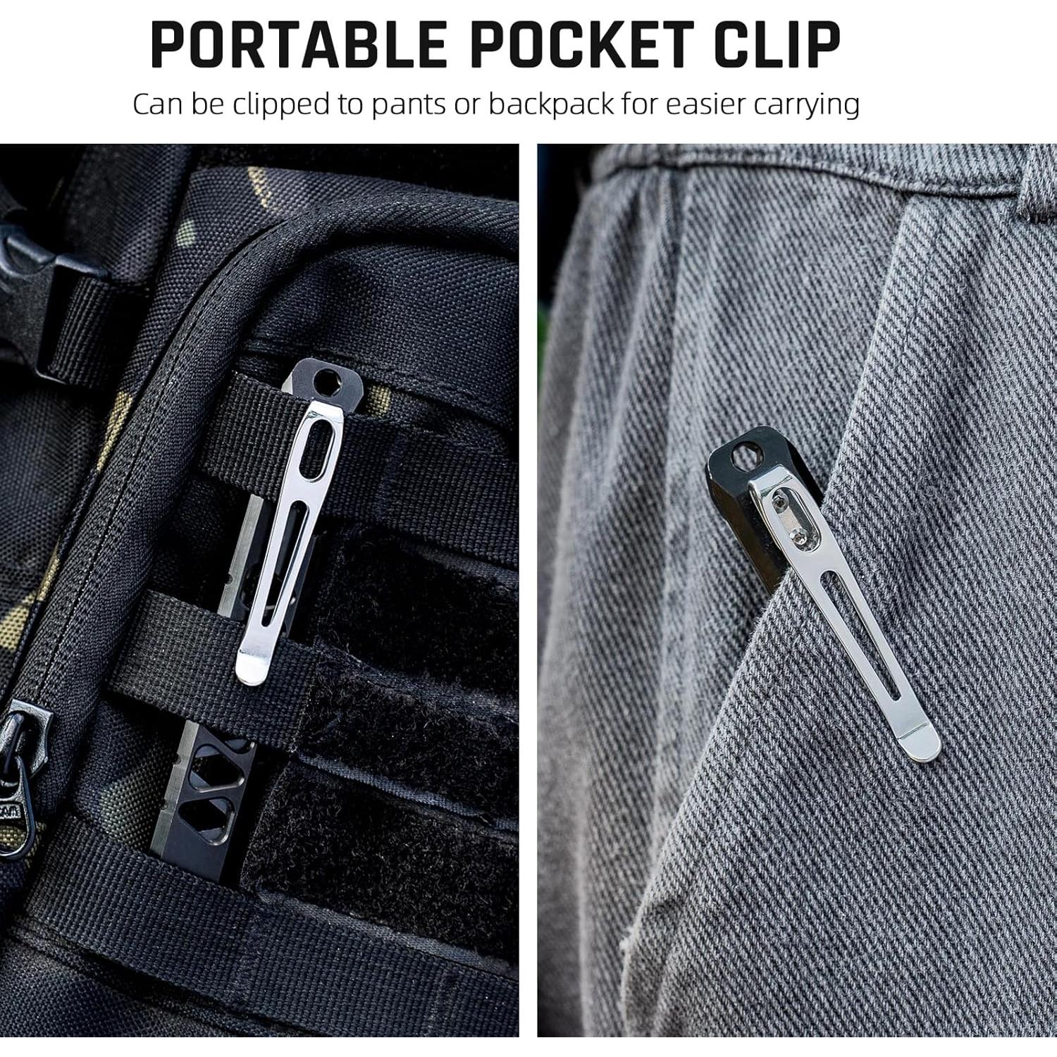 Barra de palanca EDC TISUR de titanio, 11.1 cm, herramienta multitool