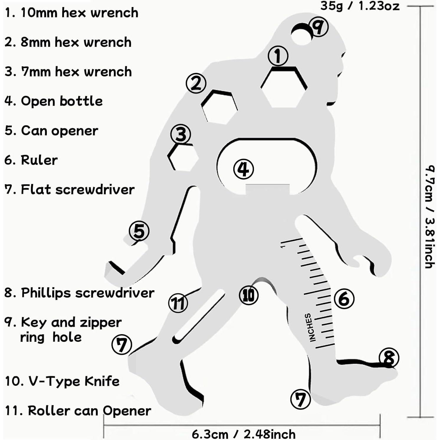 Multiherramienta KEIFUKUH 11 en 1 de Acero Inoxidable
