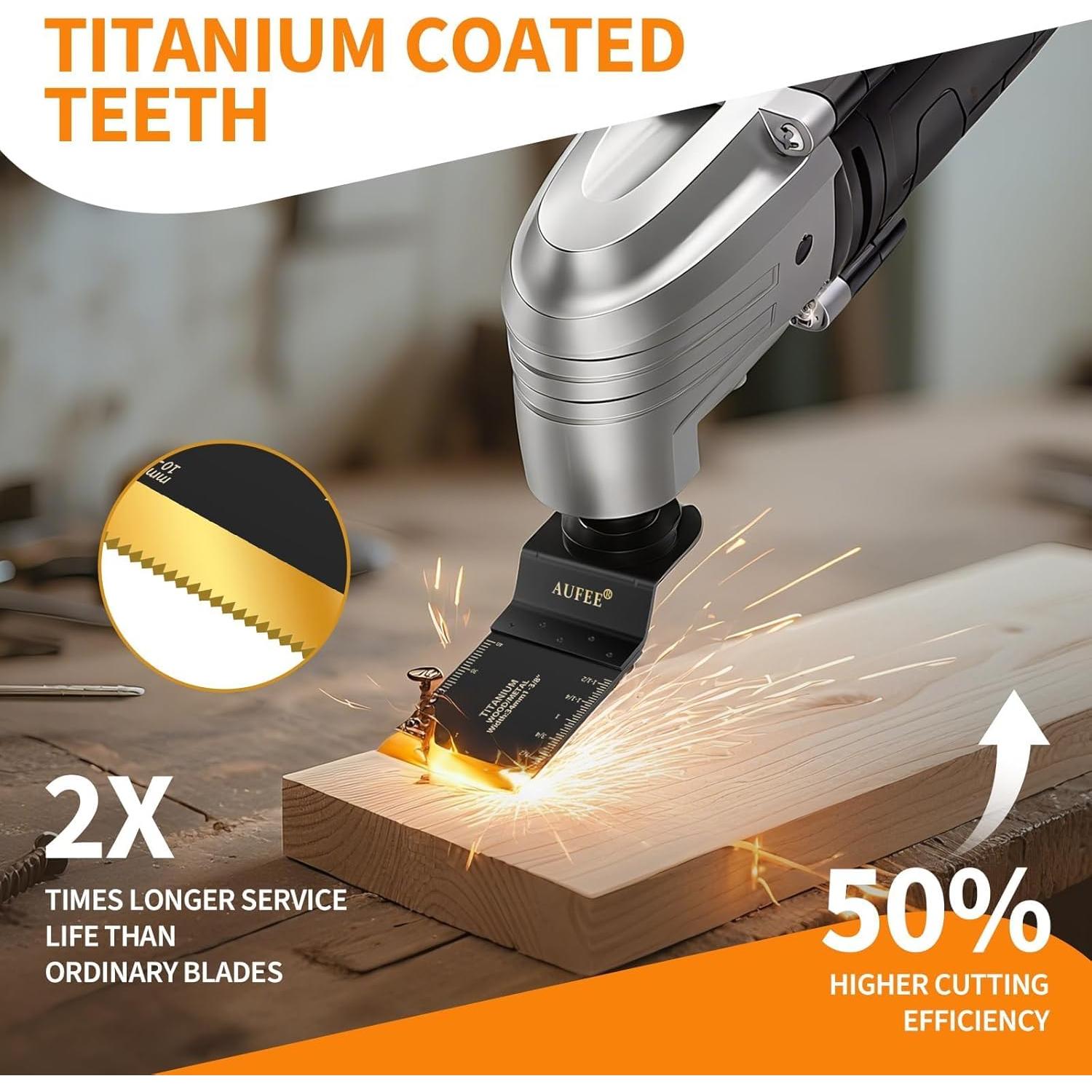 Kit de 110 Cuchillas Oscilantes Titanio Universal 24.5cm