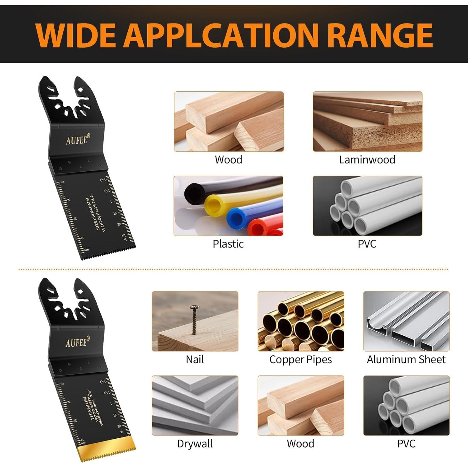 Kit de 110 Cuchillas Oscilantes Titanio Universal 24.5cm