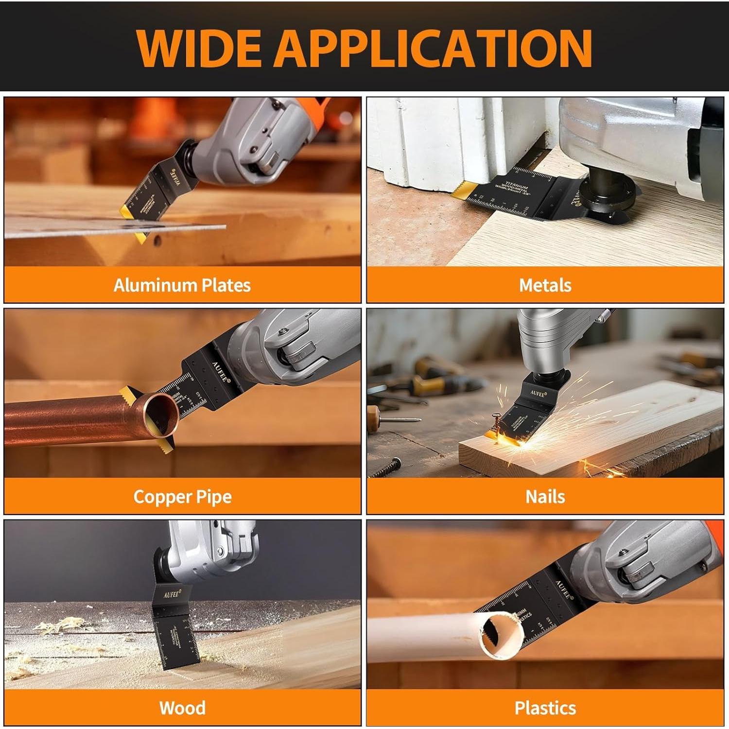 Kit de 110 Cuchillas Oscilantes Titanio Universal 24.5cm