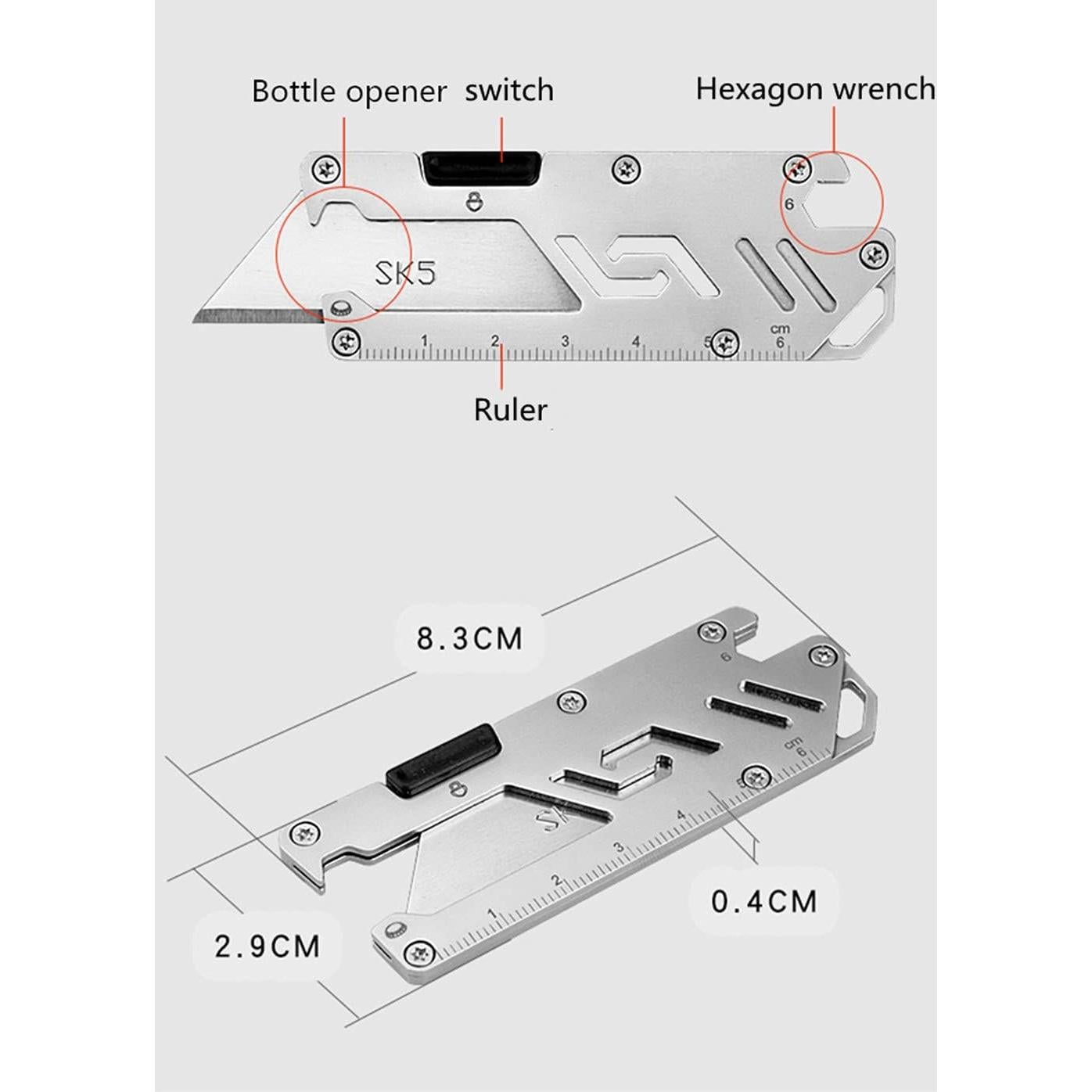Cuchillo Utilitario Plegable KUNSON de Acero Inoxidable EDC