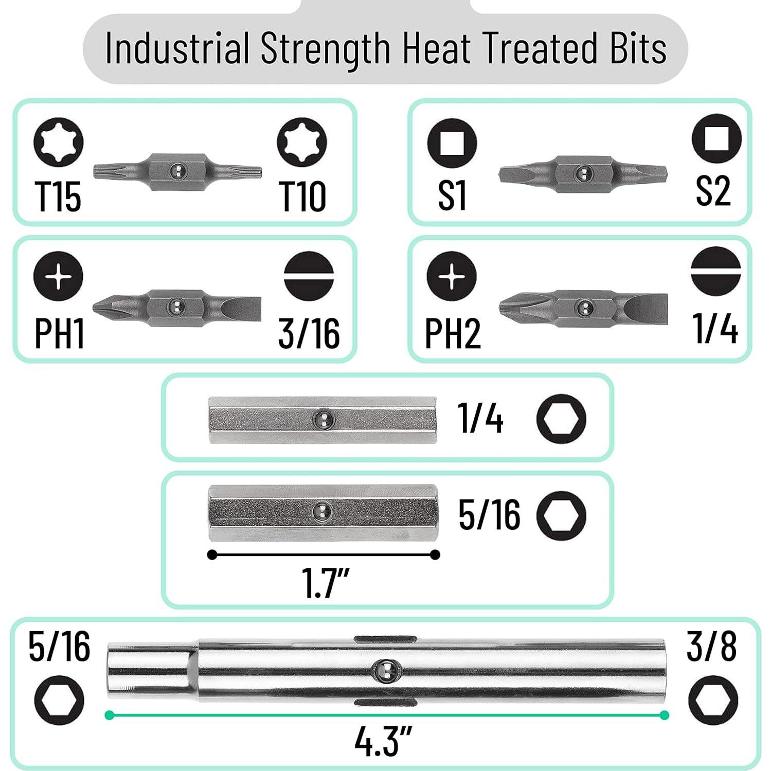 Destornillador multifuncional Bates 11 en 1 - Ergonómico