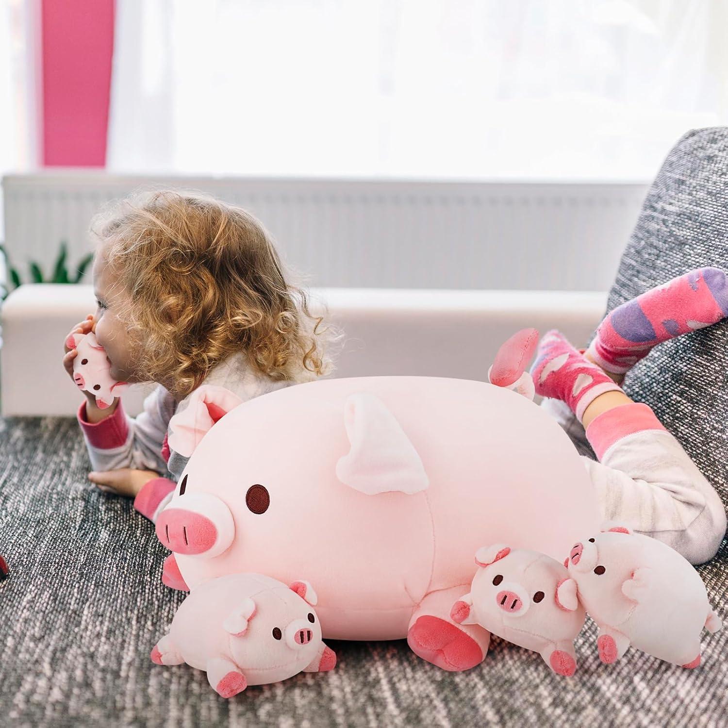 Almohada de Cerdo de Peluche Achwishap 5PCS Familiar 40cm