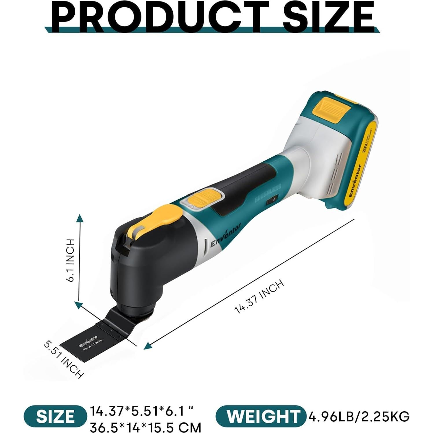 Herramienta Oscilante Inalámbrica Enventor 20V con 28 Accesorios
