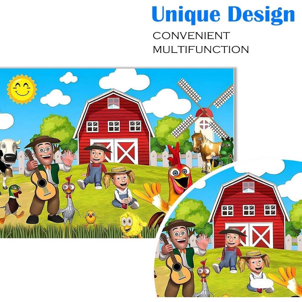 Fondo de Fiesta Infantil Animales de Granja YRIOWMI 210x150 cm