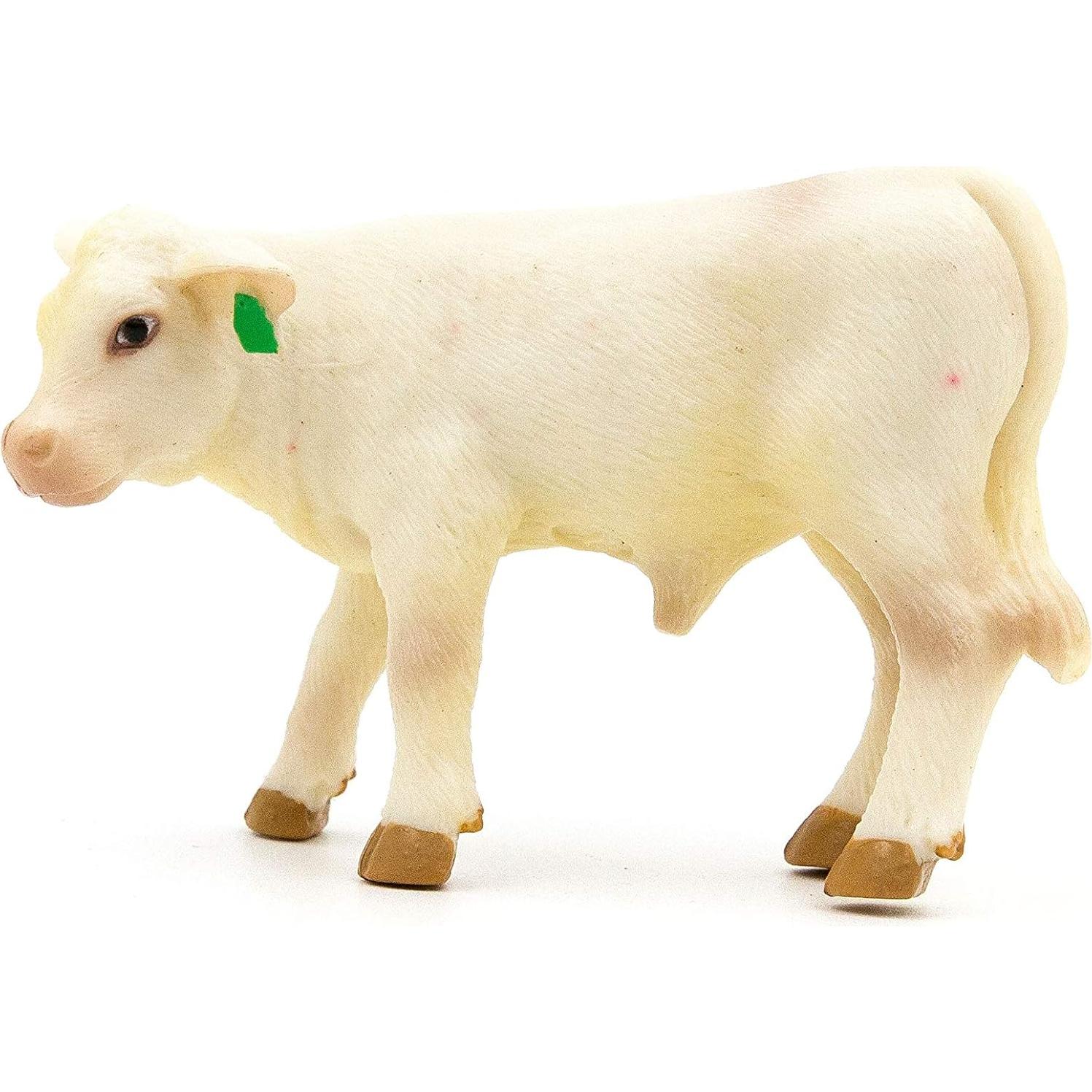 Conjunto de Juguetes de Animales de Granja Buster Toys - Vaca Charolais y Ternero