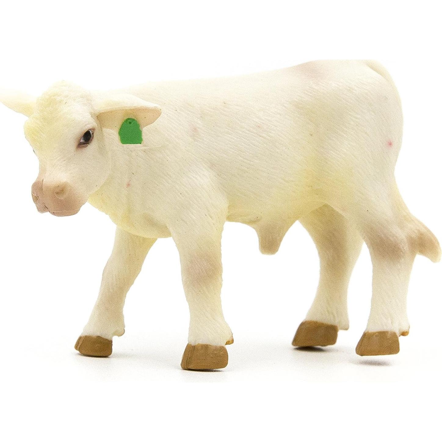Conjunto de Juguetes de Animales de Granja Buster Toys - Vaca Charolais y Ternero