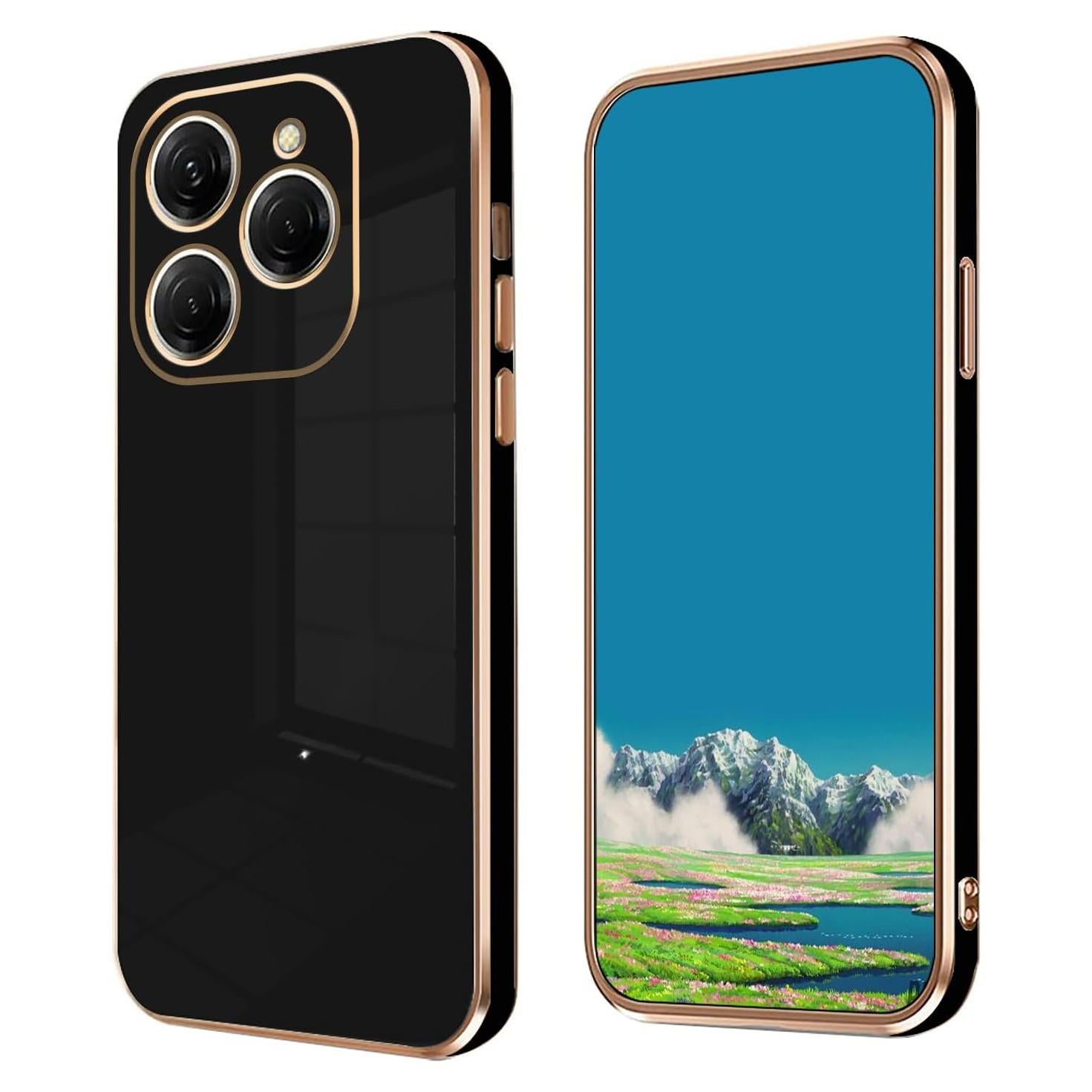 Funda de Silicona para Tecno Spark 20 Pro - Protección Delgada Negra