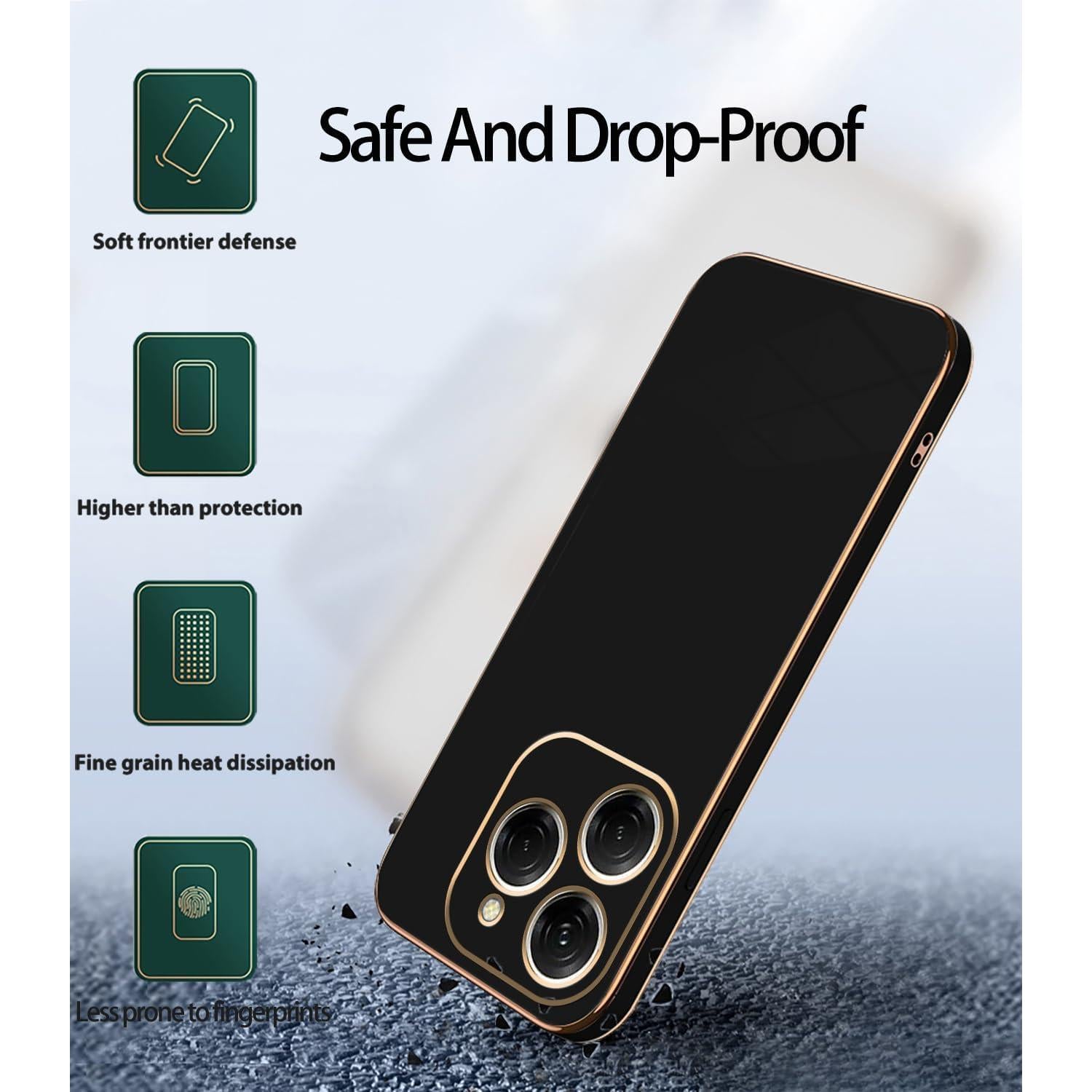 Funda de Silicona para Tecno Spark 20 Pro - Protección Delgada Negra