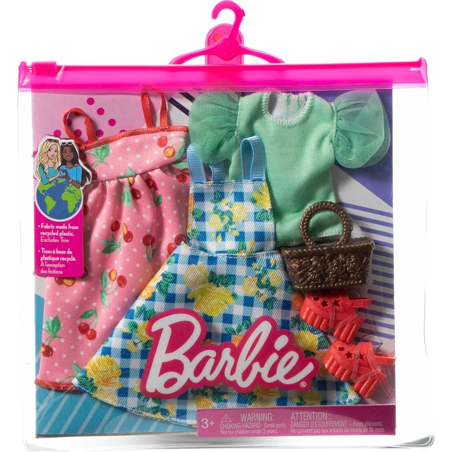 Conjunto de Ropa Barbie Mattel 2 Atuendos Picnic Multicolor