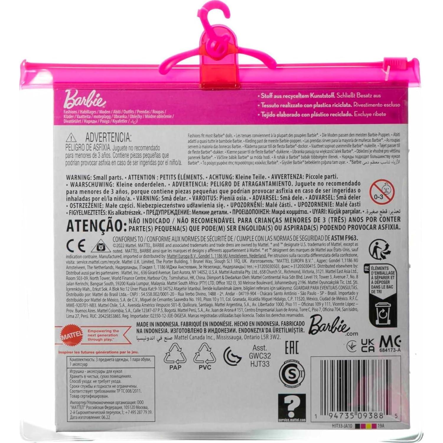 Conjunto de Ropa Barbie Mattel 2 Atuendos Picnic Multicolor