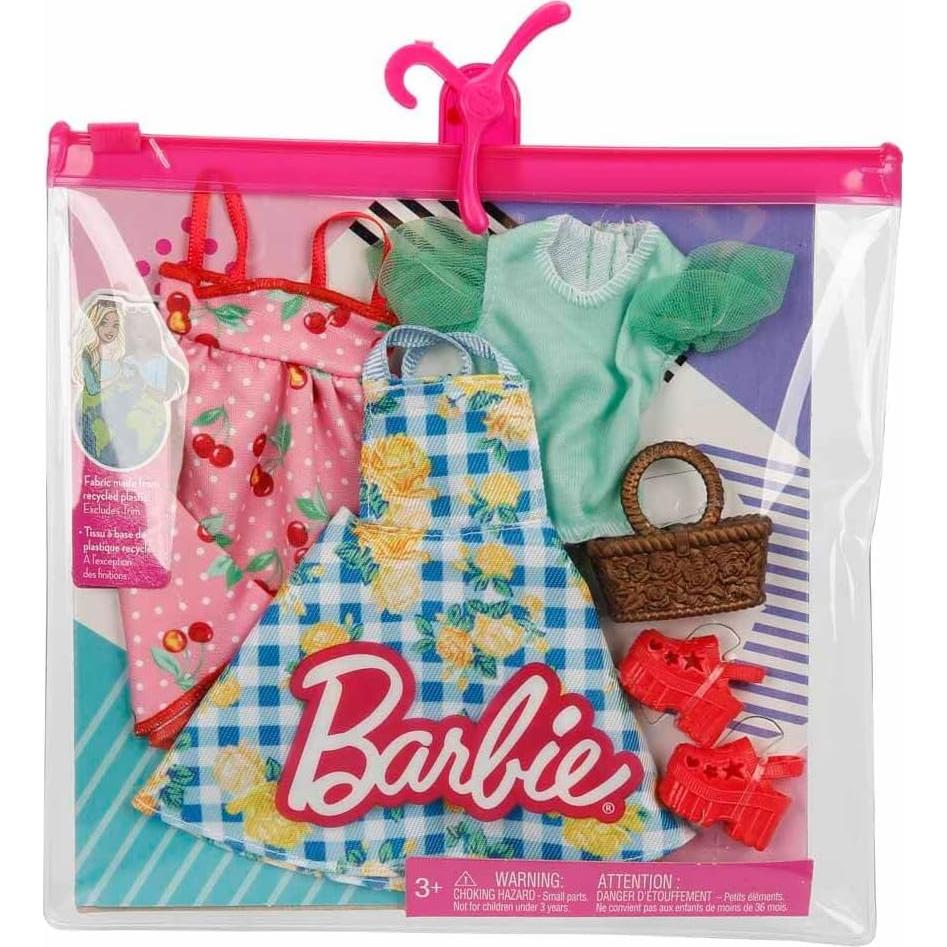 Conjunto de Ropa Barbie Mattel 2 Atuendos Picnic Multicolor