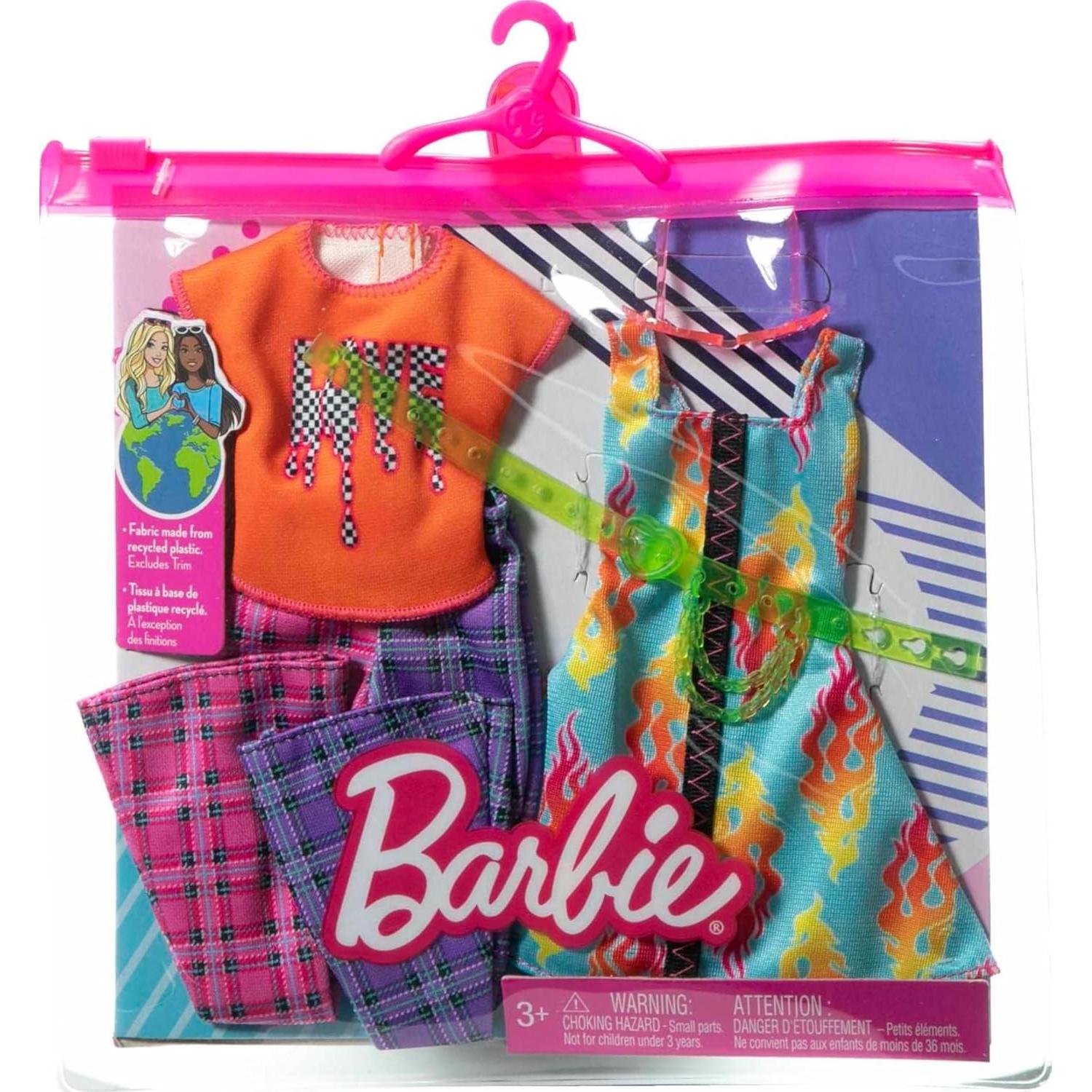 Conjunto de Ropa Barbie 2 Atuendos Rock 'n Roll y Accesorios
