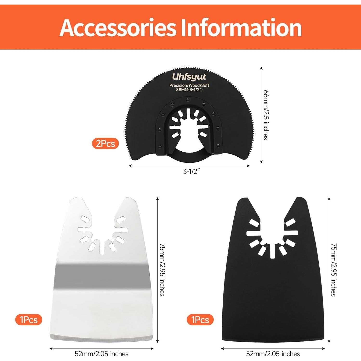 Juego de 38 Hojas de Sierra Oscilante Uhfsyut - Acero Alto Carbono