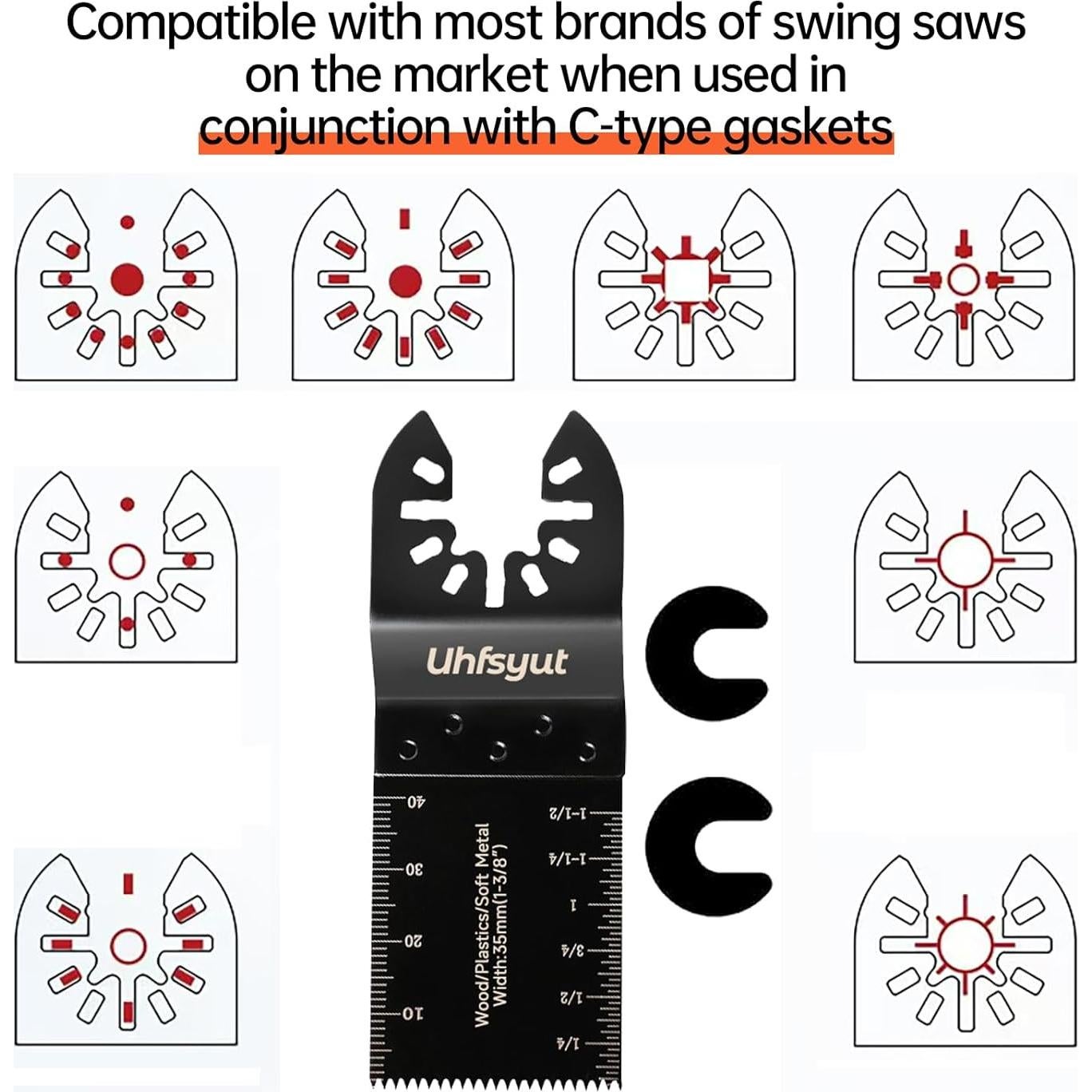 Juego de 38 Hojas de Sierra Oscilante Uhfsyut - Acero Alto Carbono