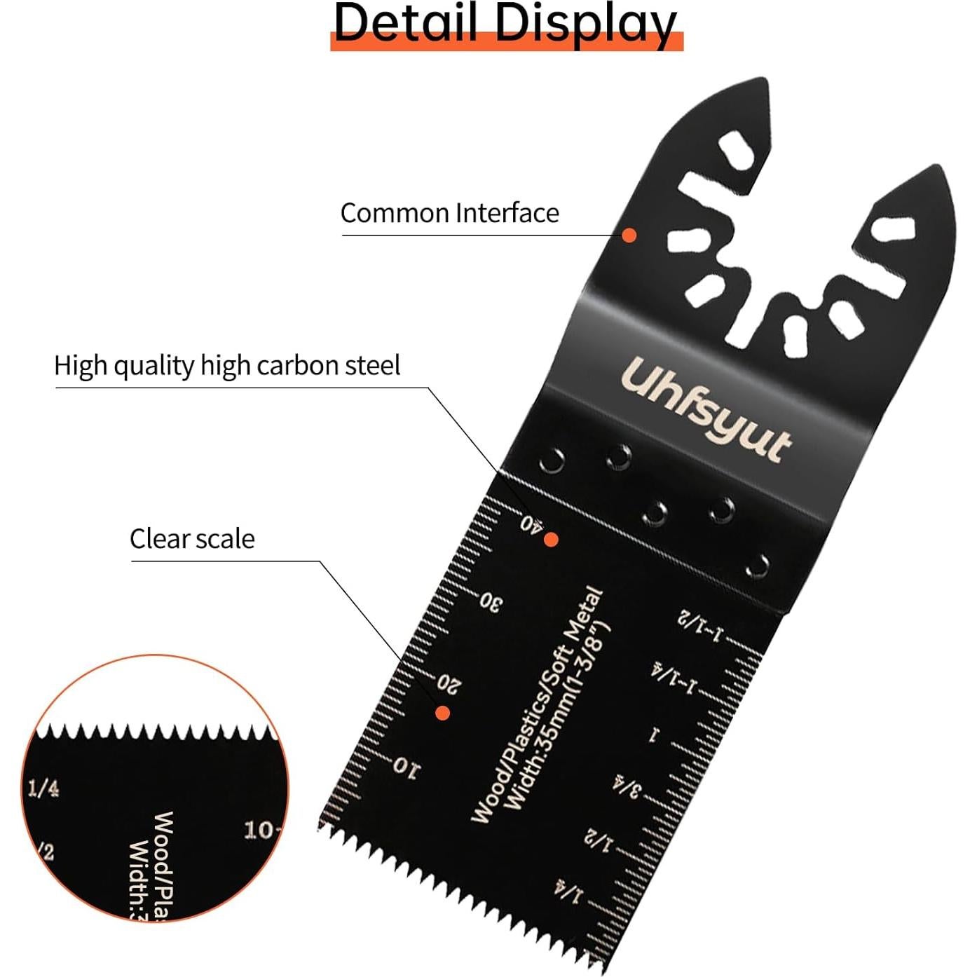 Juego de 38 Hojas de Sierra Oscilante Uhfsyut - Acero Alto Carbono