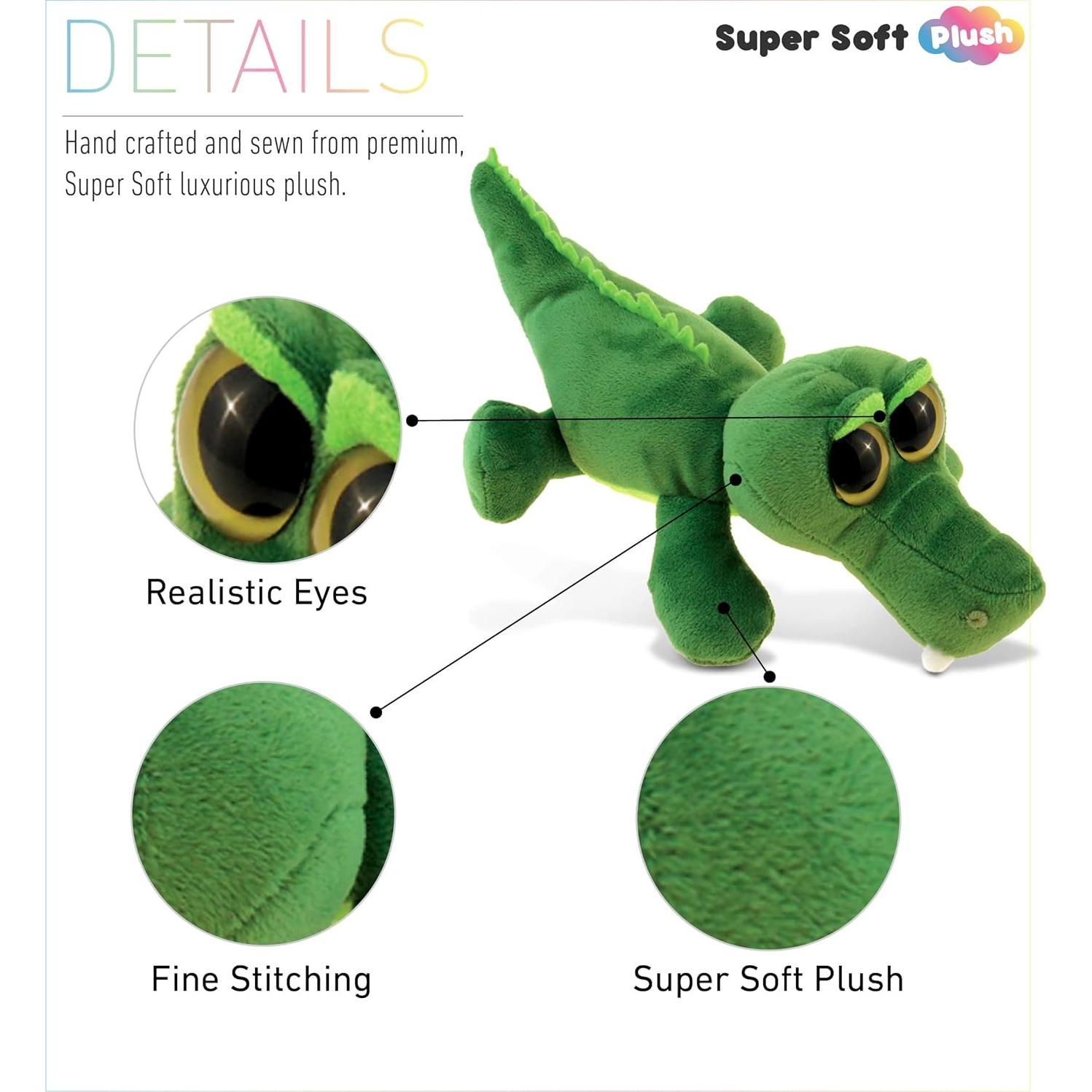 Peluche Cocodrilo Verde DolliBu 15.24 cm Suave y Abrazable