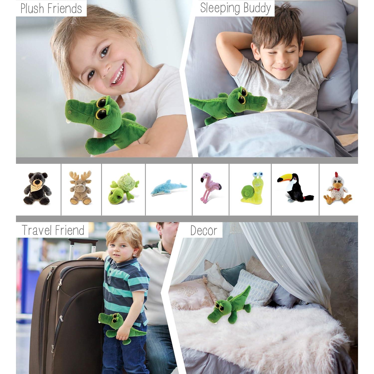 Peluche Cocodrilo Verde DolliBu 15.24 cm Suave y Abrazable