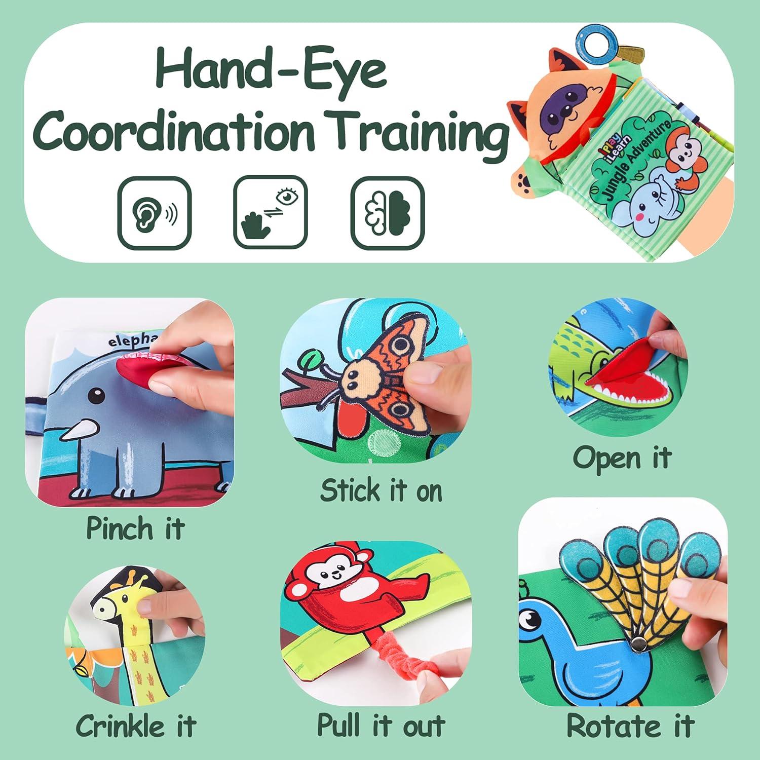 Libros Suaves para Bebés iPlay, iLearn - 6 Animales