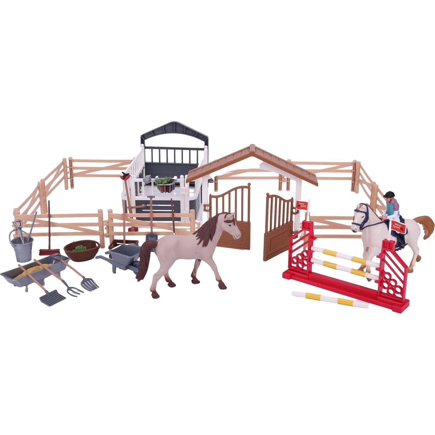 Set de Juguetes de Granja HAYUL con Caballos y Establo 28 Piezas