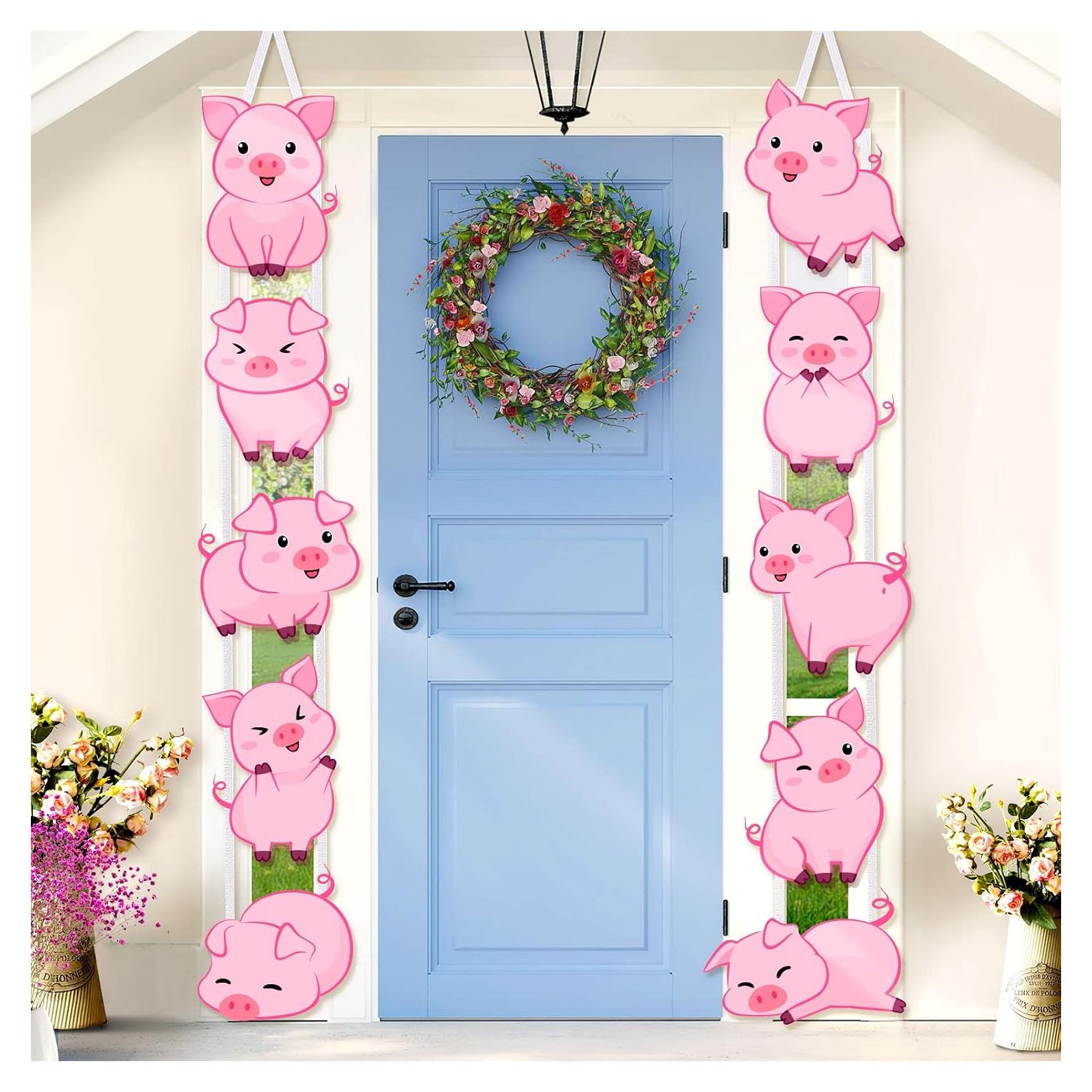 Decoraciones de Fiesta de Cumpleaños Cerdo Jecery 10 Piezas