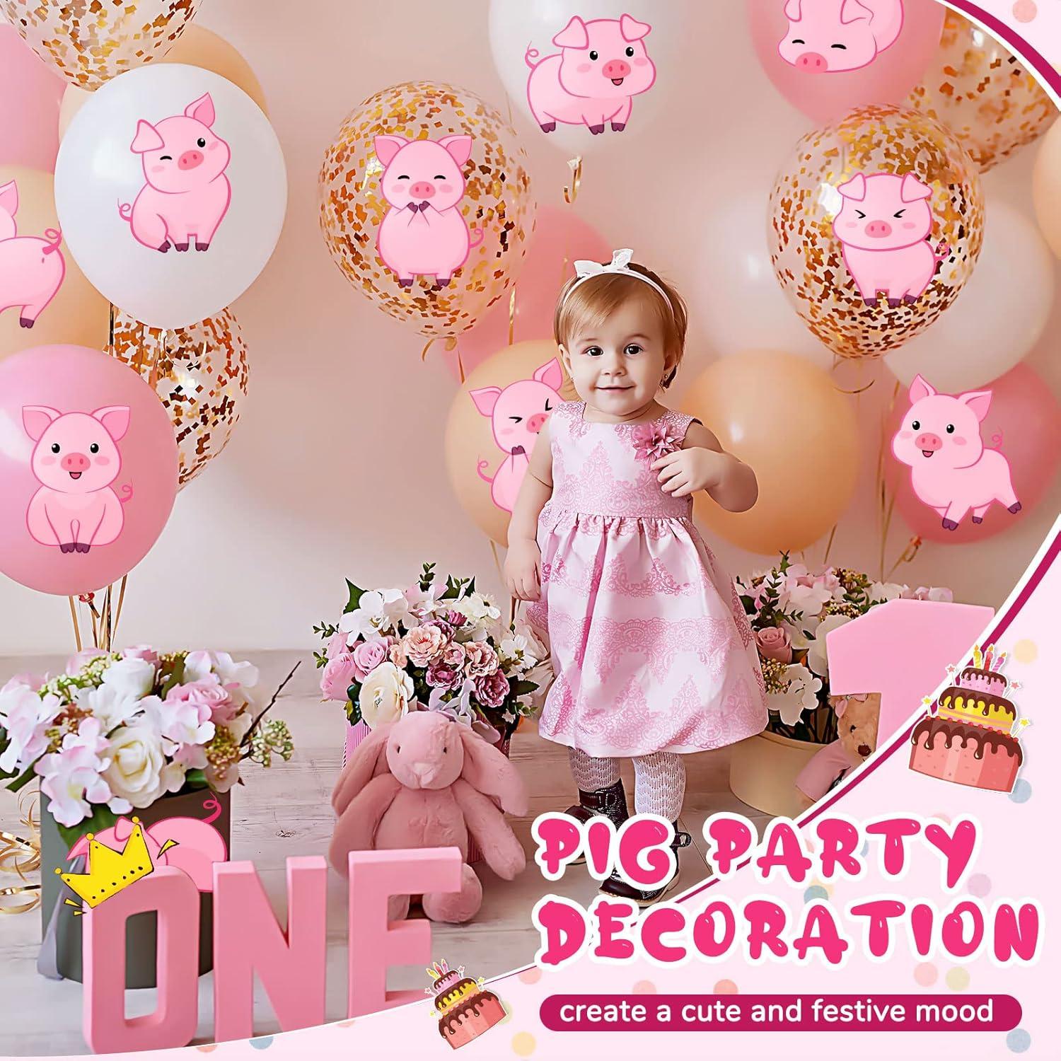 Decoraciones de Fiesta de Cumpleaños Cerdo Jecery 10 Piezas