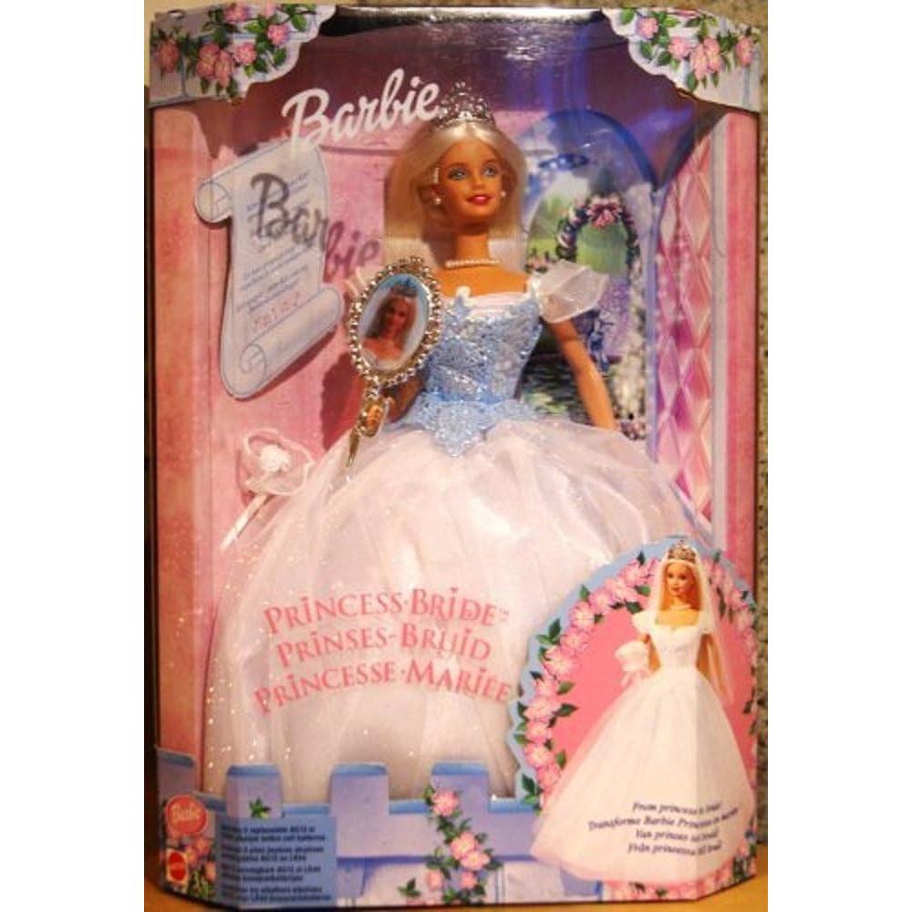 Barbie Novia Princesa Mattel Vestido Blanco y Azul