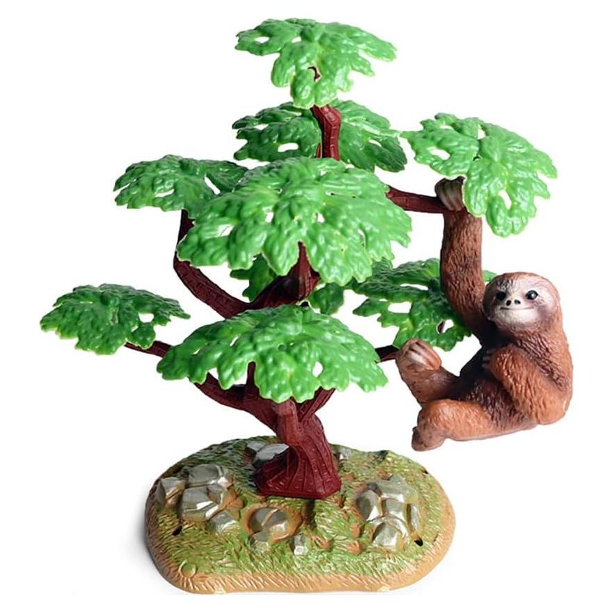 Set de 2 Figuritas de Perezoso con Árbol - Decoración de Escritorio