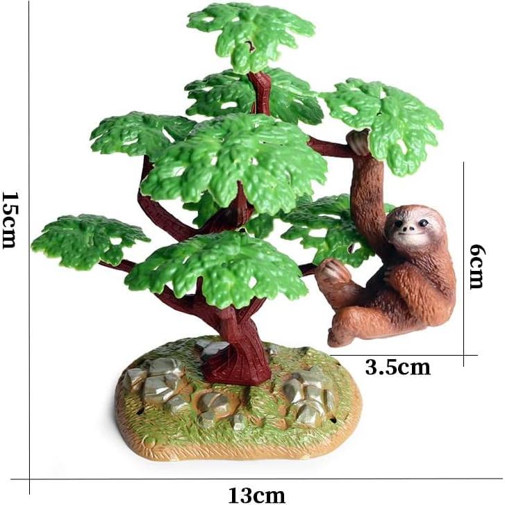 Set de 2 Figuritas de Perezoso con Árbol - Decoración de Escritorio