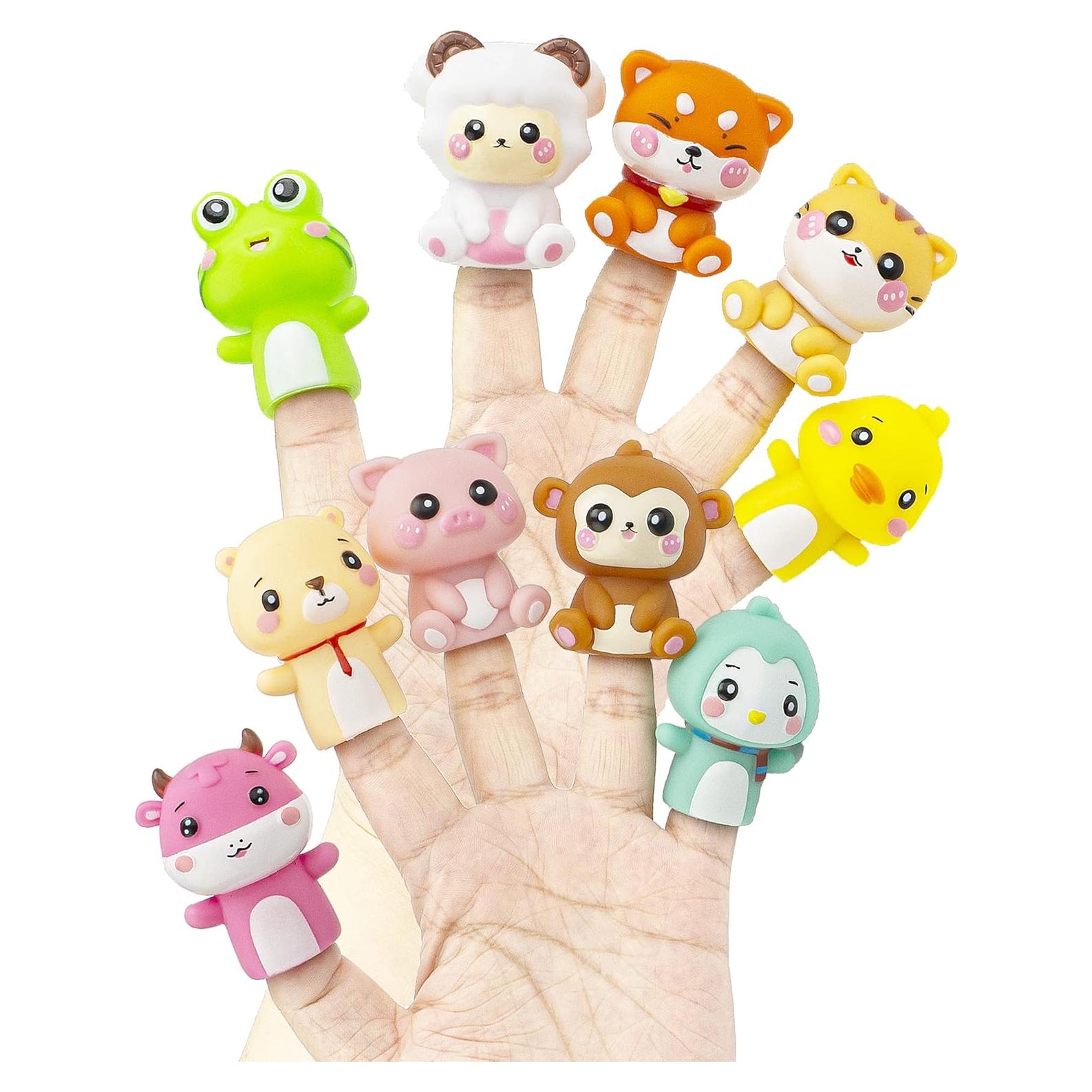 Conjunto de Marionetas de Dedos AQKILO, 10 Animales Educativos