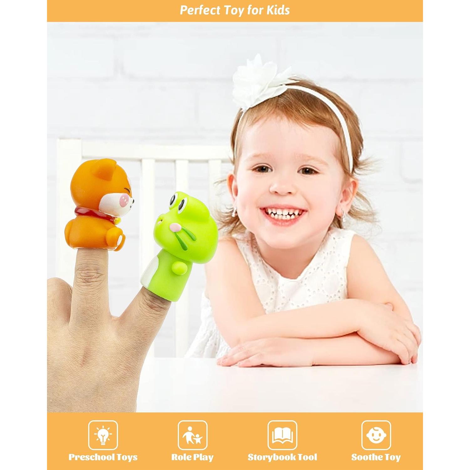 Conjunto de Marionetas de Dedos AQKILO, 10 Animales Educativos