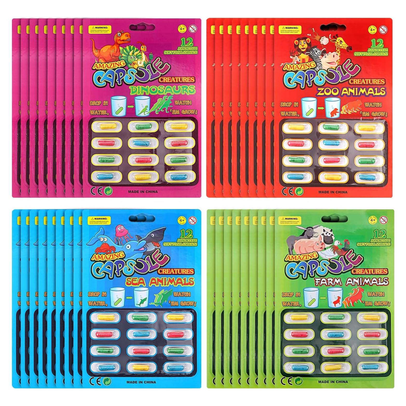Sumind 36 Cápsulas Mágicas de Juguetes Acuáticos y Dinosaurios