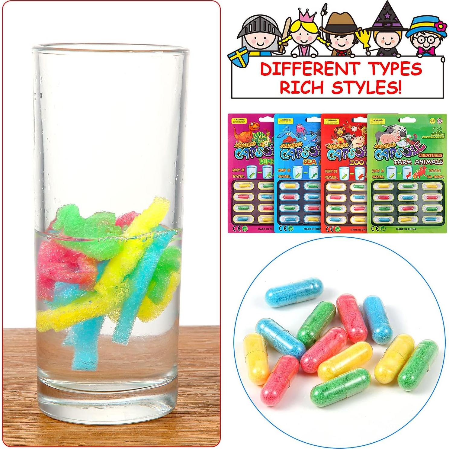 Sumind 36 Cápsulas Mágicas de Juguetes Acuáticos y Dinosaurios