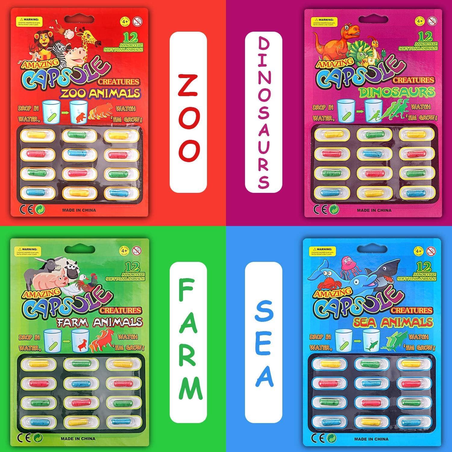 Sumind 36 Cápsulas Mágicas de Juguetes Acuáticos y Dinosaurios